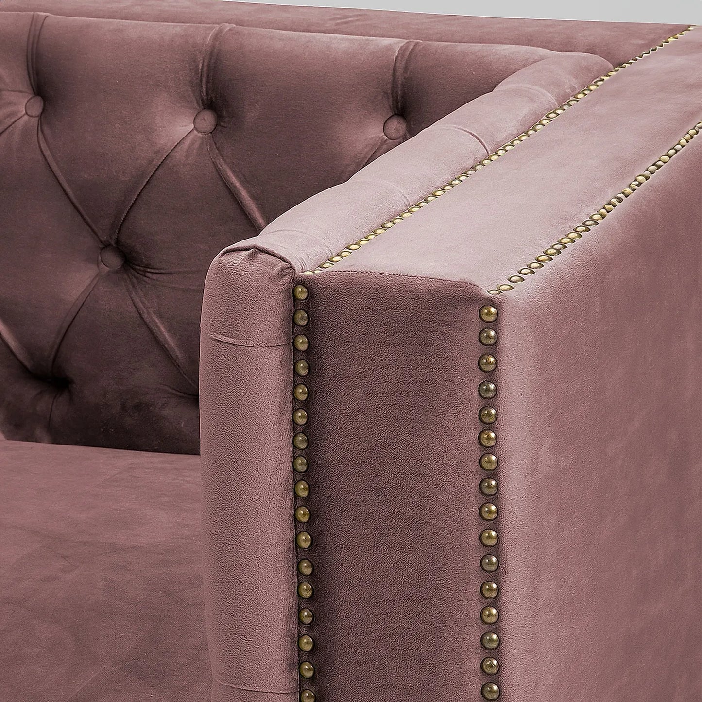 Manchester 2 Seater Wooden Sofa (Velvet, Mauve)