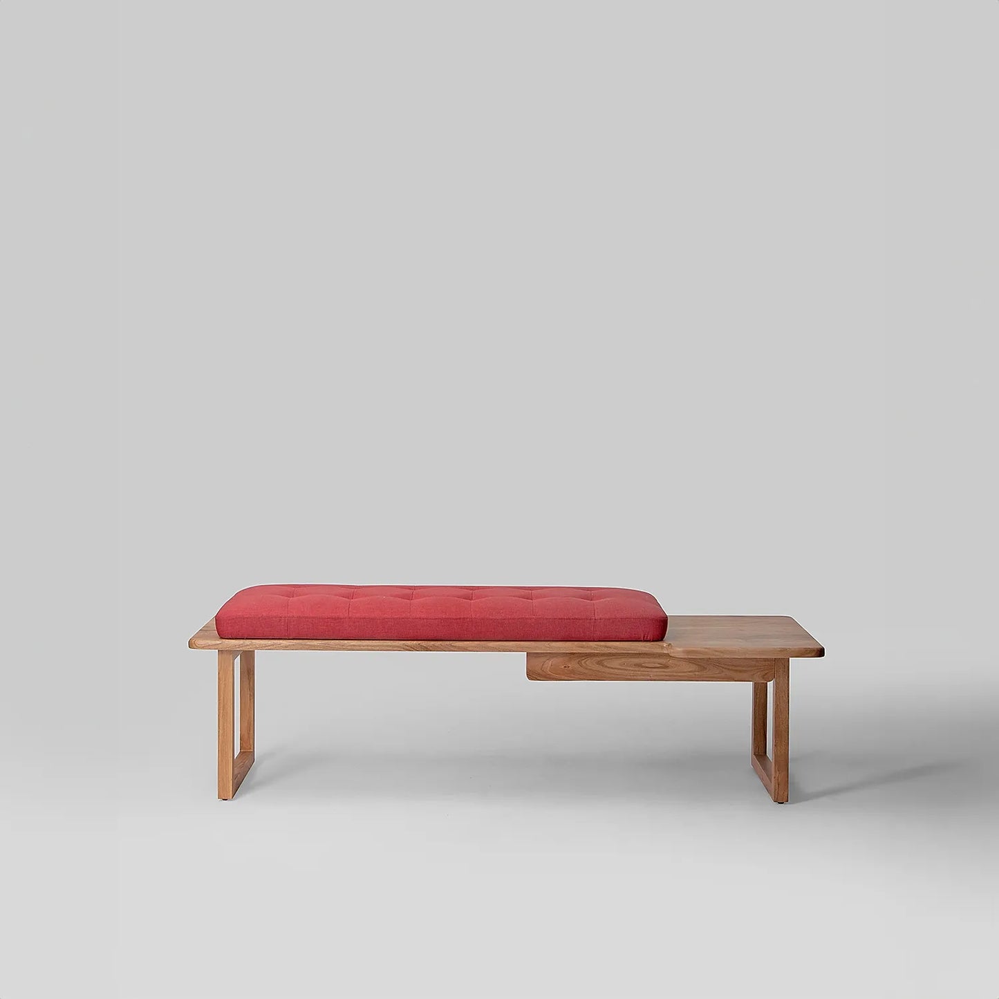 Prague Wooden Bench (Linen, Red)
