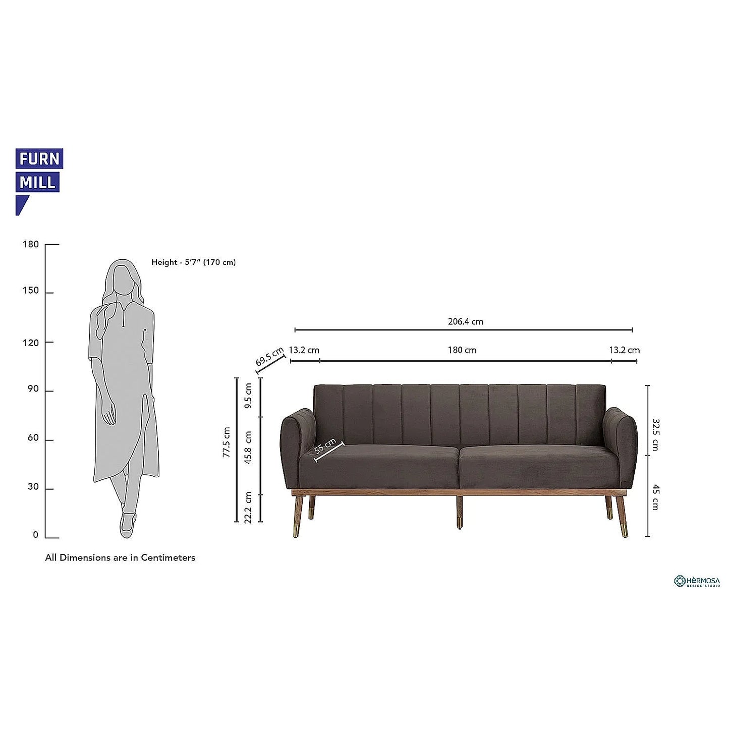 Autumn 3 Seater Velvet Sofa (Velvet, Brown)