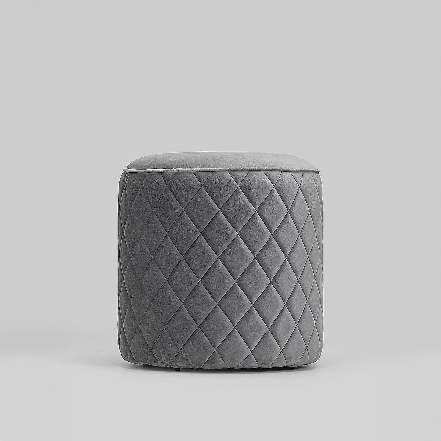 Mable Ottoman (Velvet, Grey)