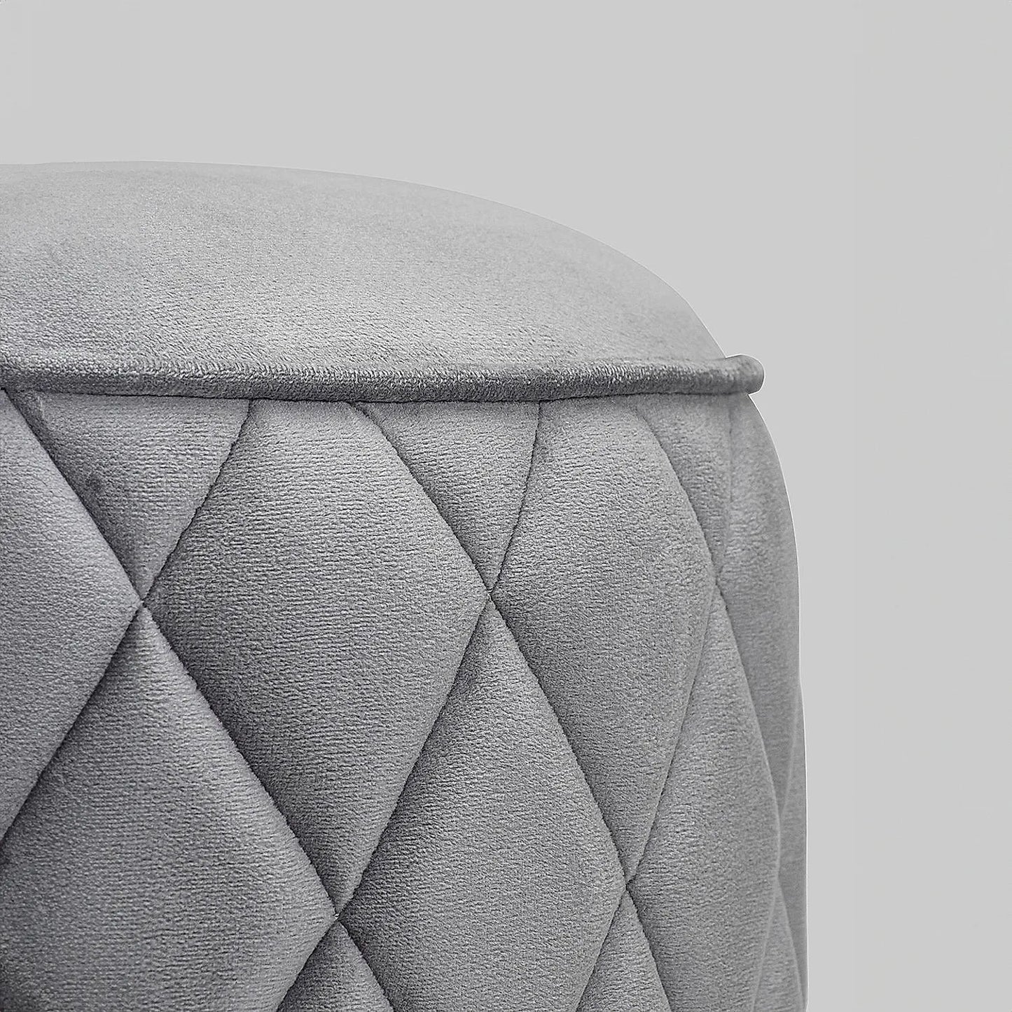 Mable Ottoman (Velvet, Grey)