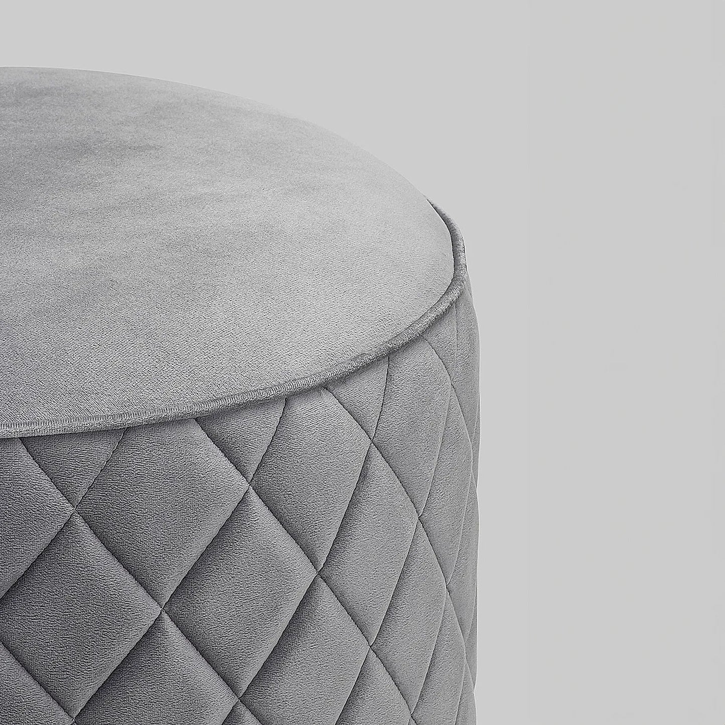 Mable Ottoman (Velvet, Grey)
