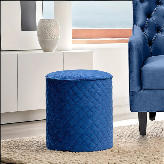 Mable Ottoman (Velvet, Blue)
