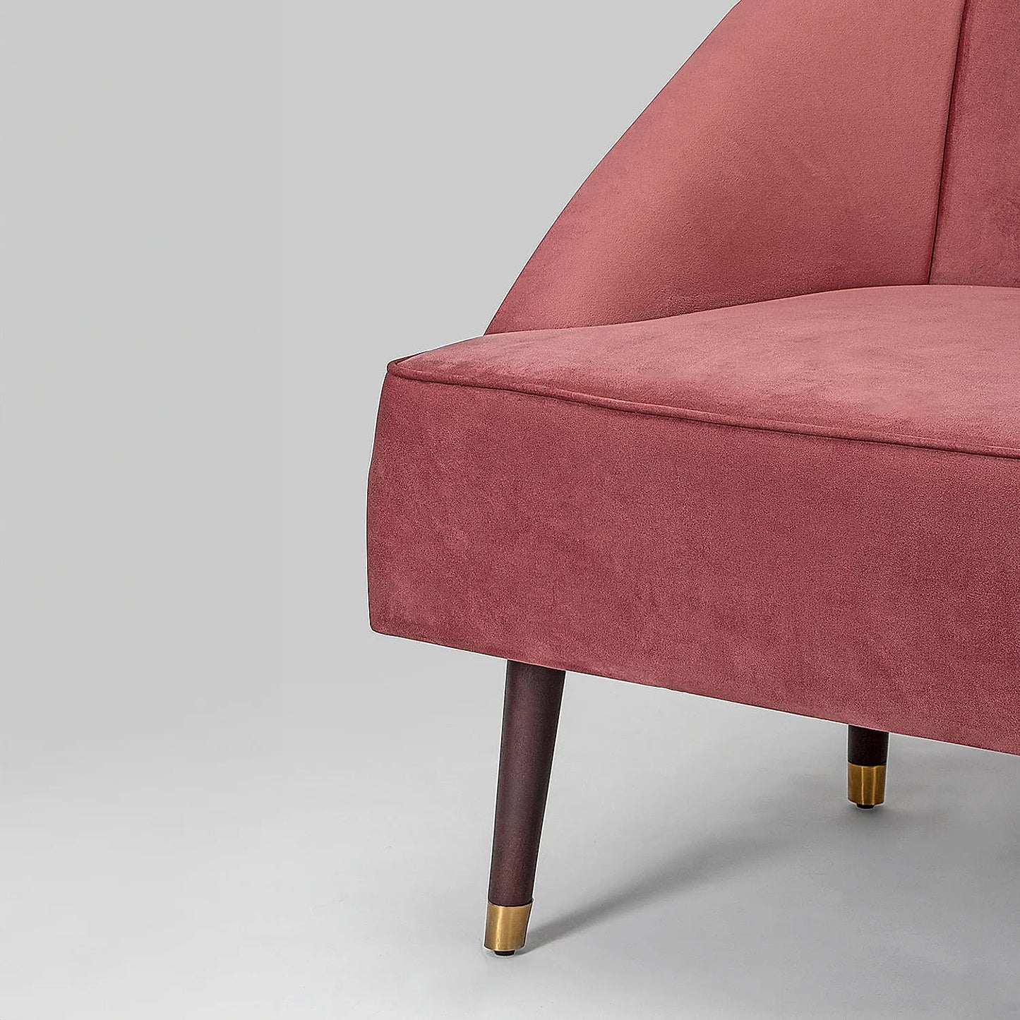 Logan Wooden Accent Chair (Velvet, Mauve)