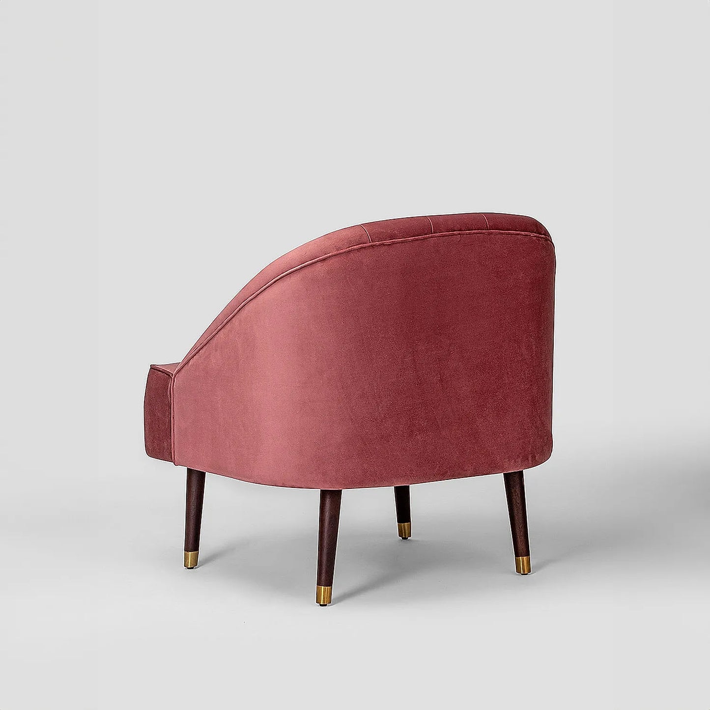 Logan Wooden Accent Chair (Velvet, Mauve)