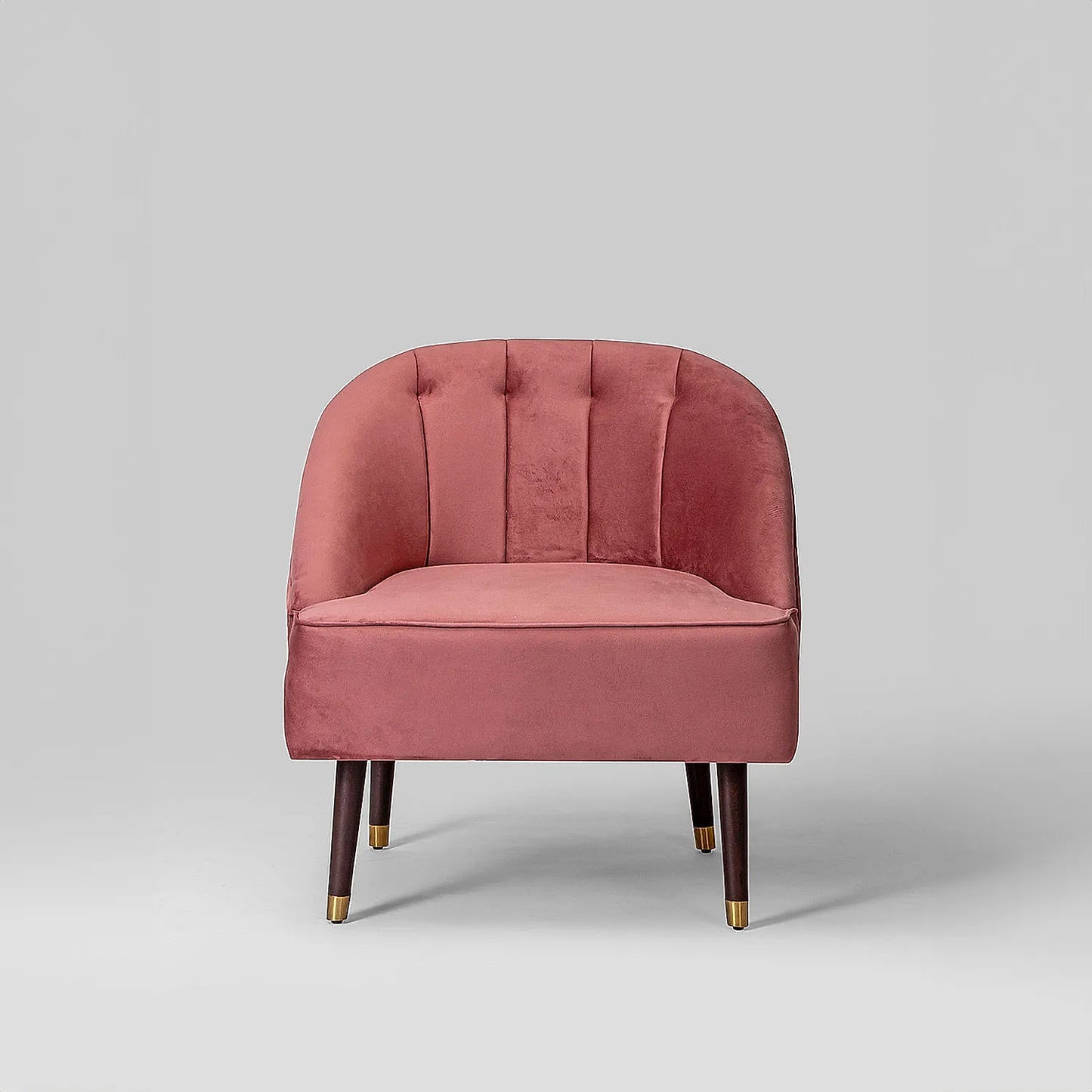 Logan Wooden Accent Chair (Velvet, Mauve)