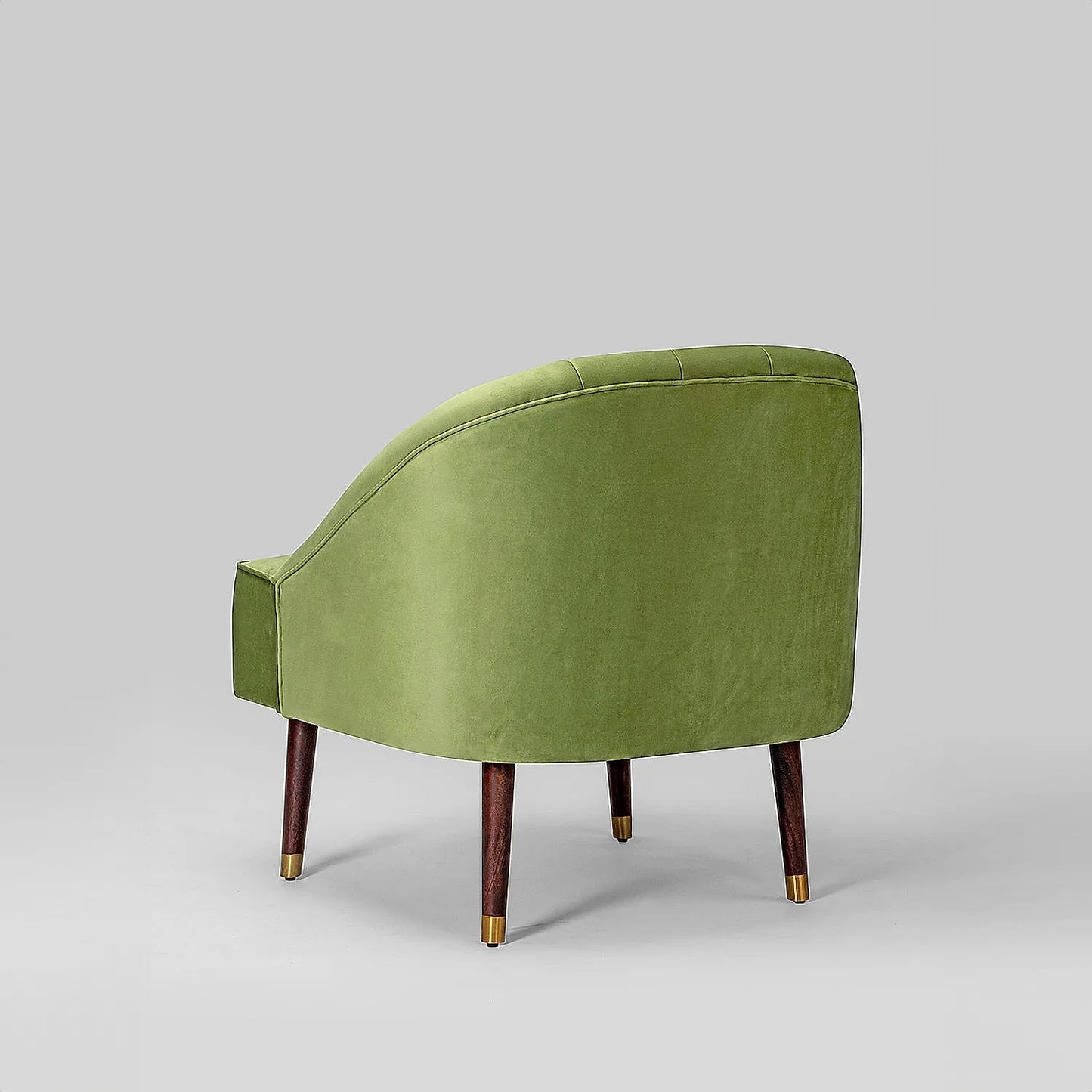 Logan Wooden Accent Chair (Velvet, Green)