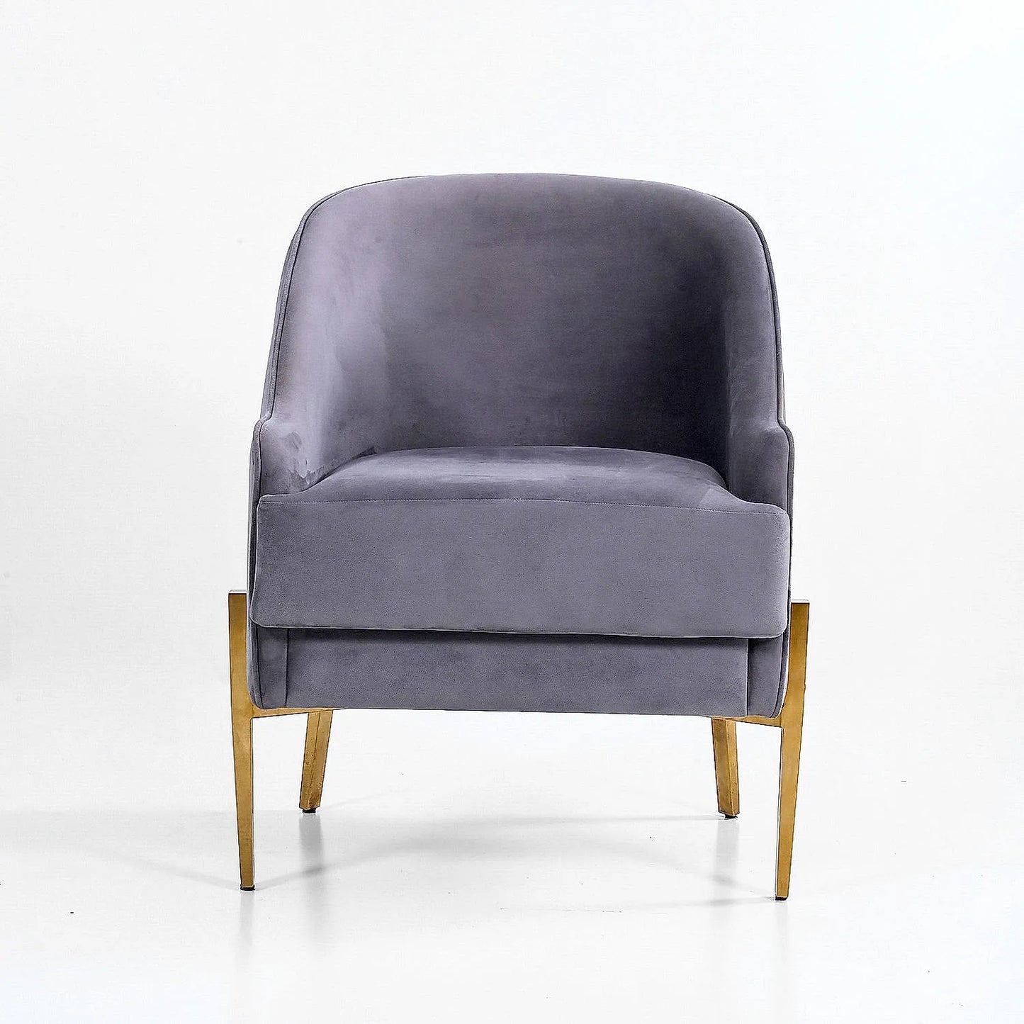 Avaitor Accent Chair with Metals legs (Velvet, Grey)