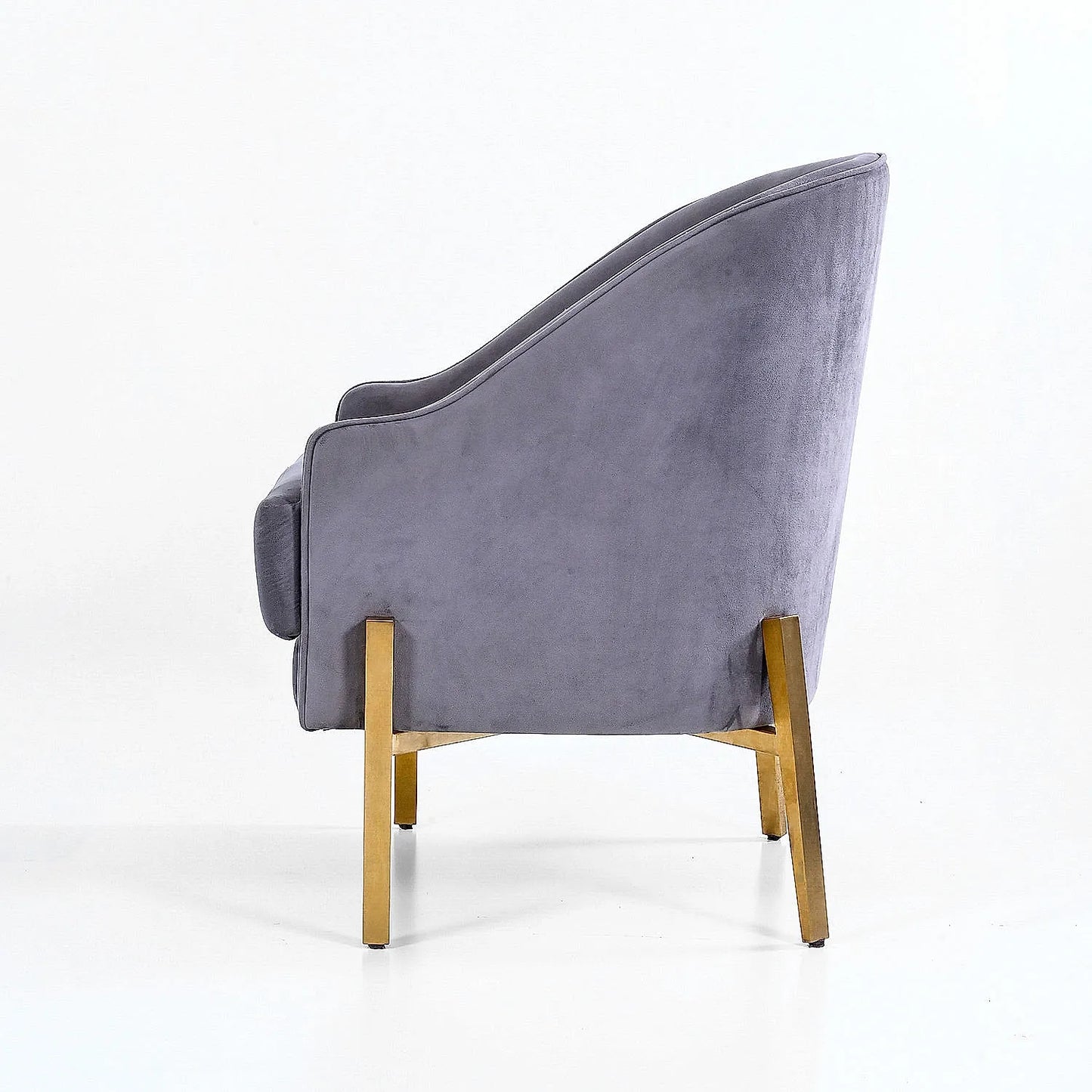 Avaitor Accent Chair with Metals legs (Velvet, Grey)