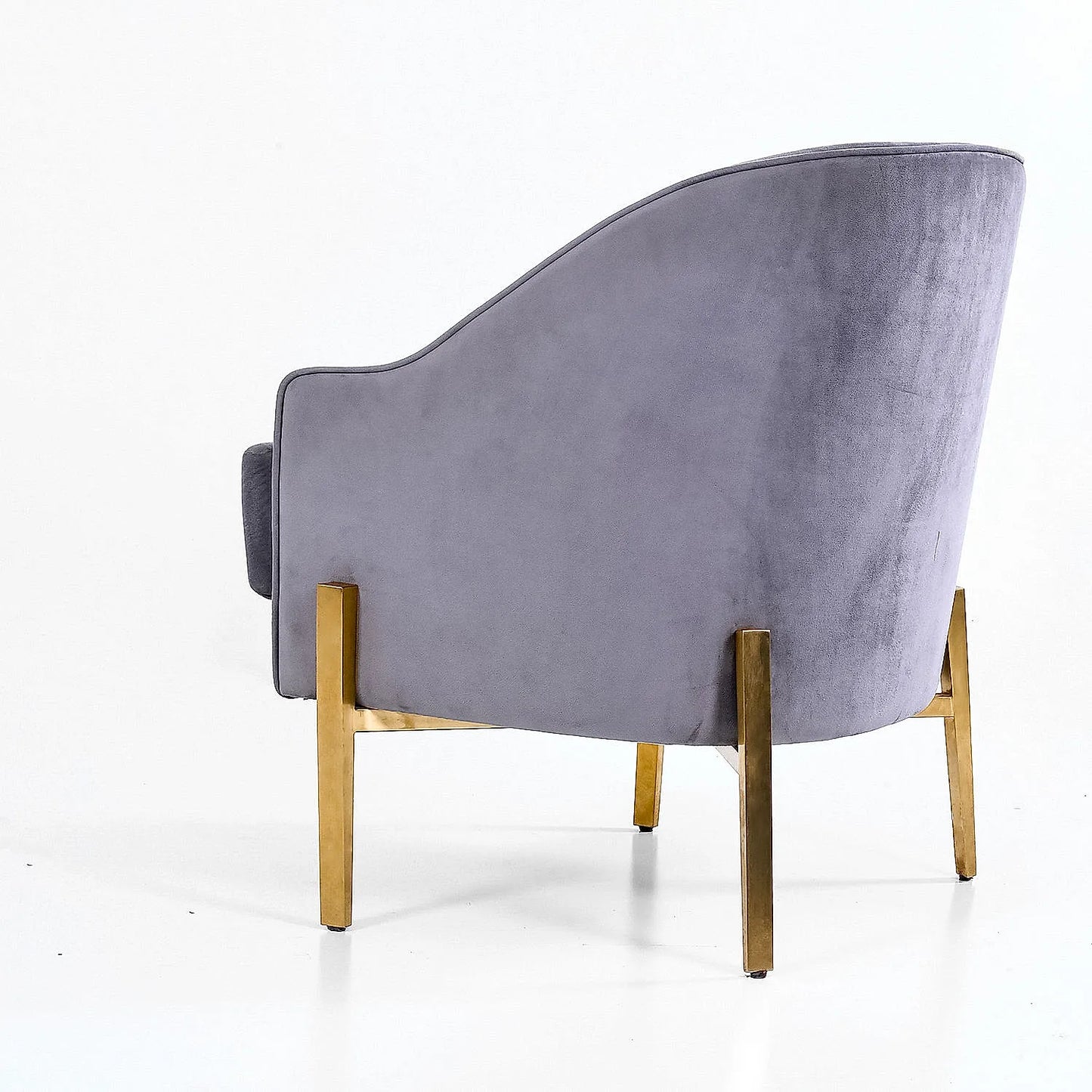 Avaitor Accent Chair with Metals legs (Velvet, Grey)
