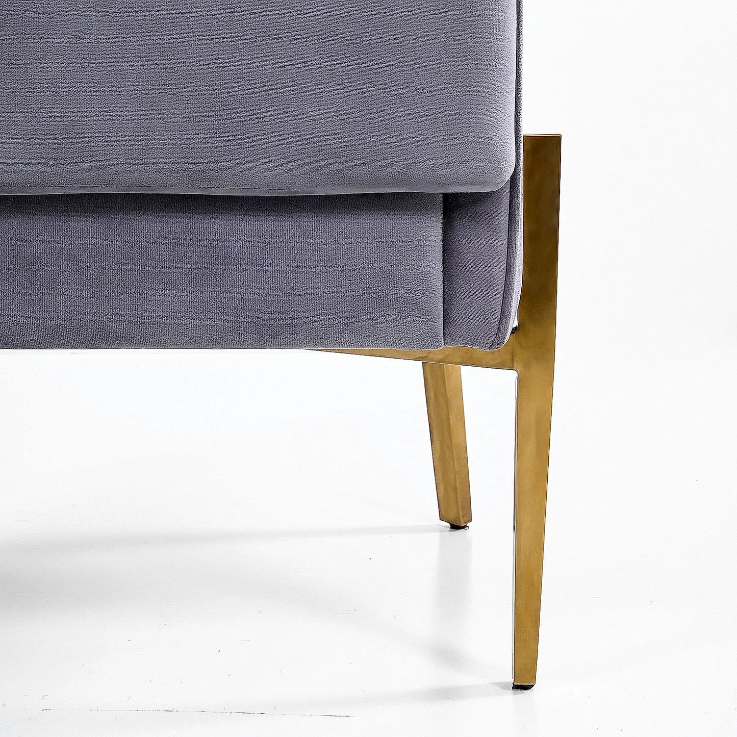 Avaitor Accent Chair with Metals legs (Velvet, Grey)