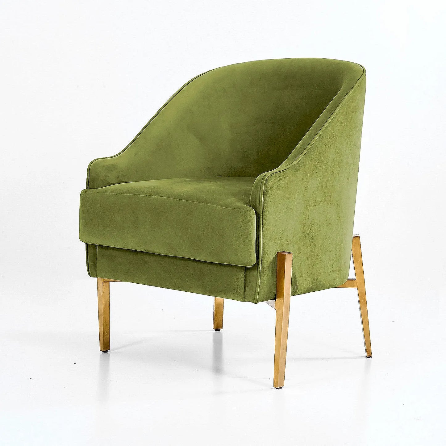 Avaitor Accent Chair with Metals legs (Velvet, Green)