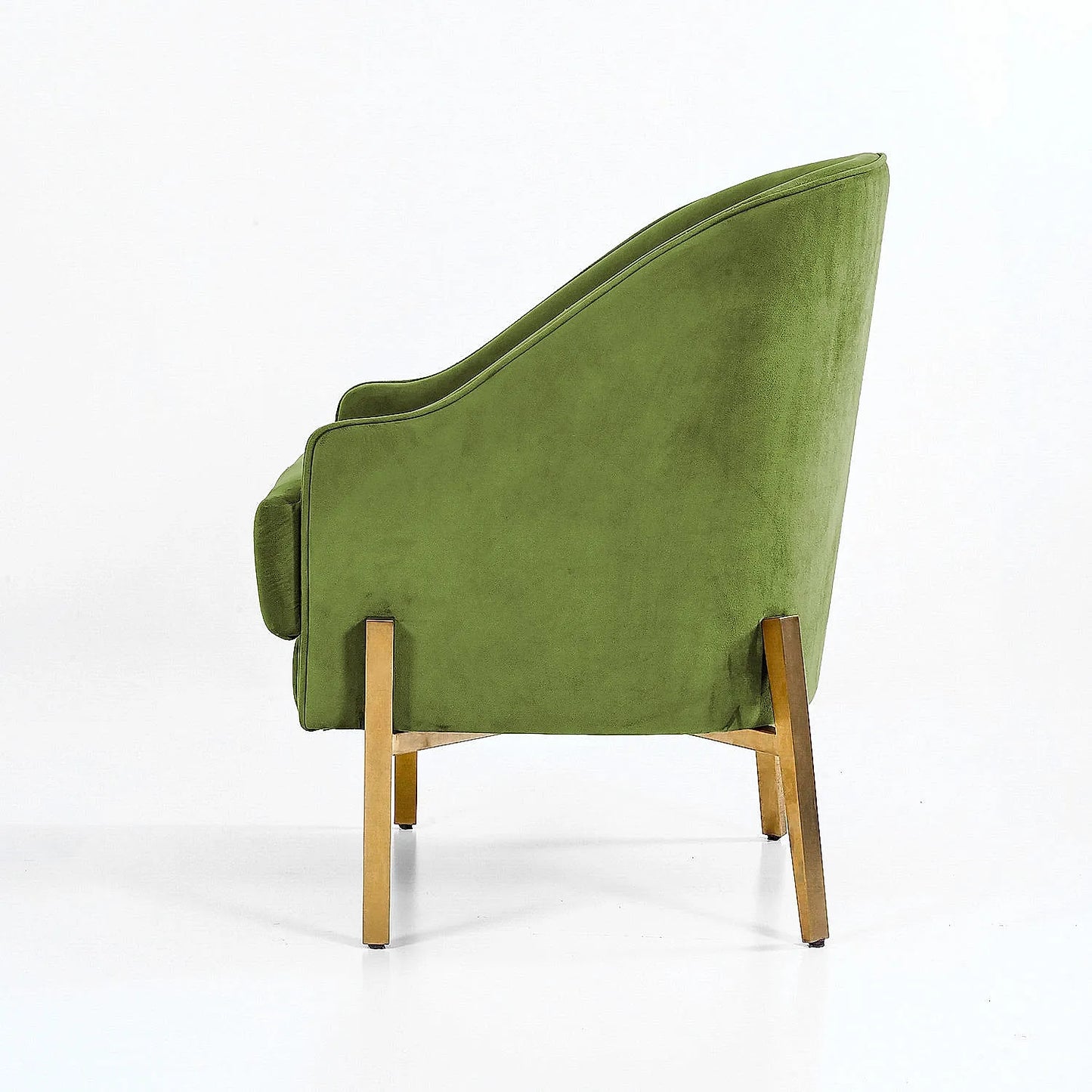 Avaitor Accent Chair with Metals legs (Velvet, Green)