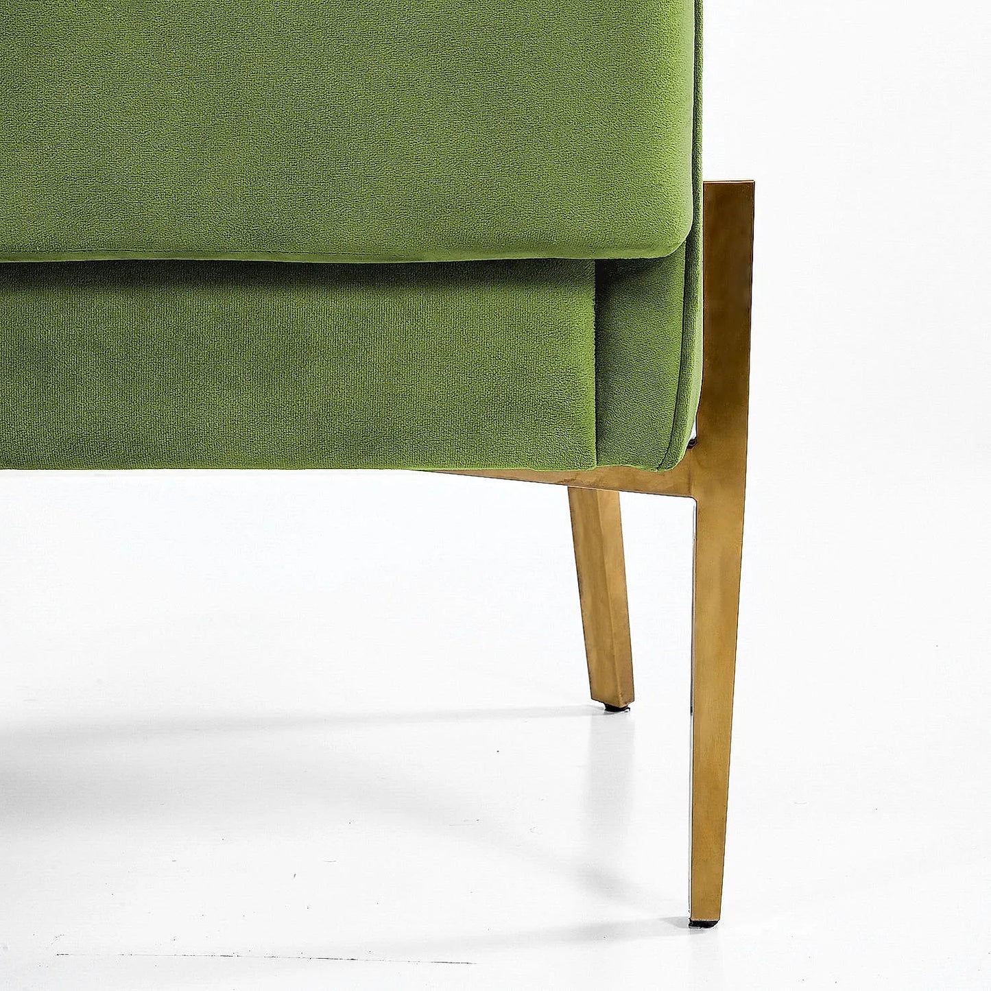 Avaitor Accent Chair with Metals legs (Velvet, Green)
