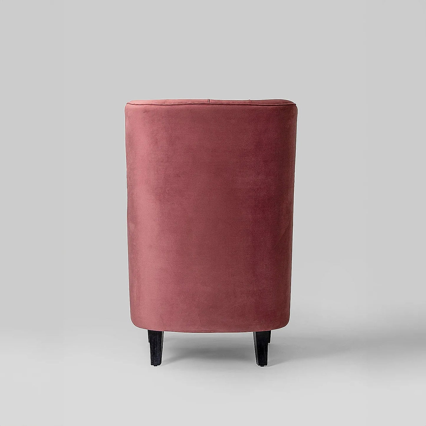 August Wooden Accent Chair (Velvet, Mauve)