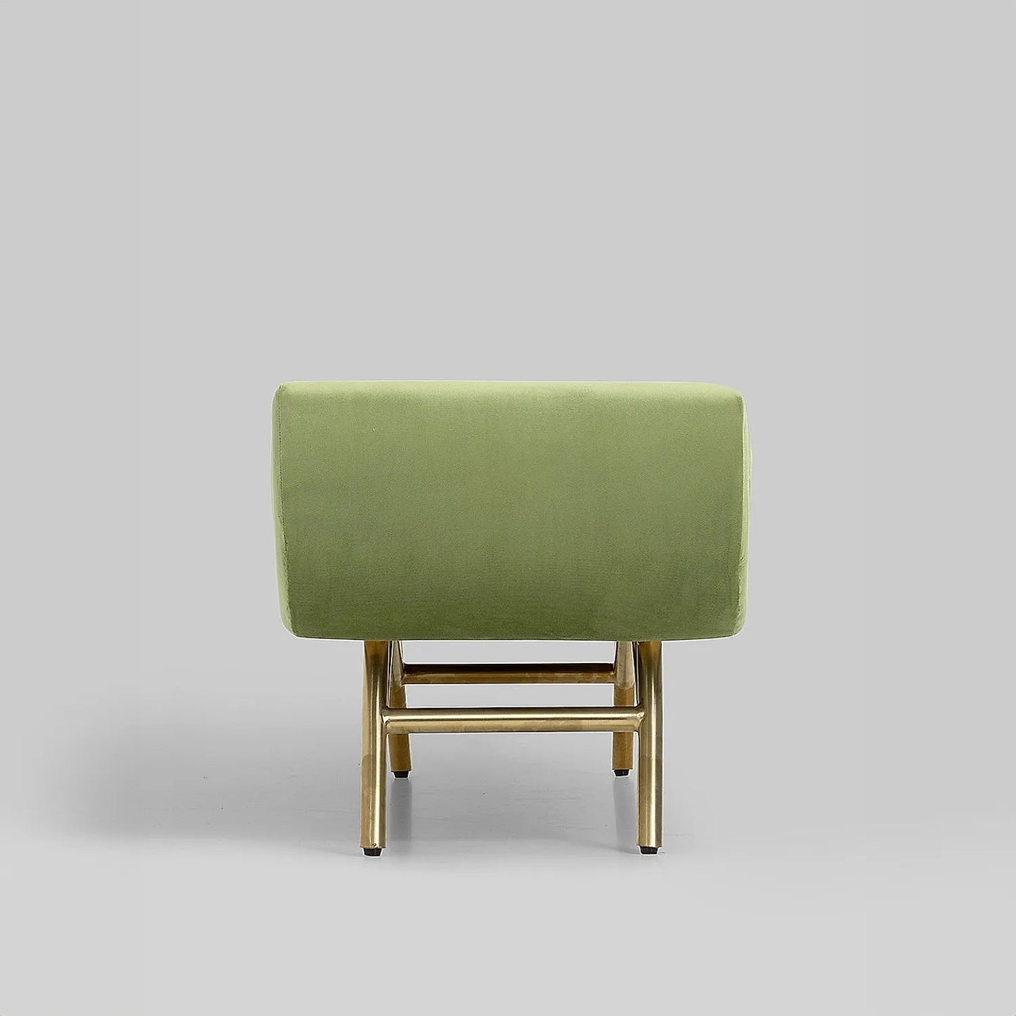 Theo Fabric Bench with Metal Legs (Velvet, Green)