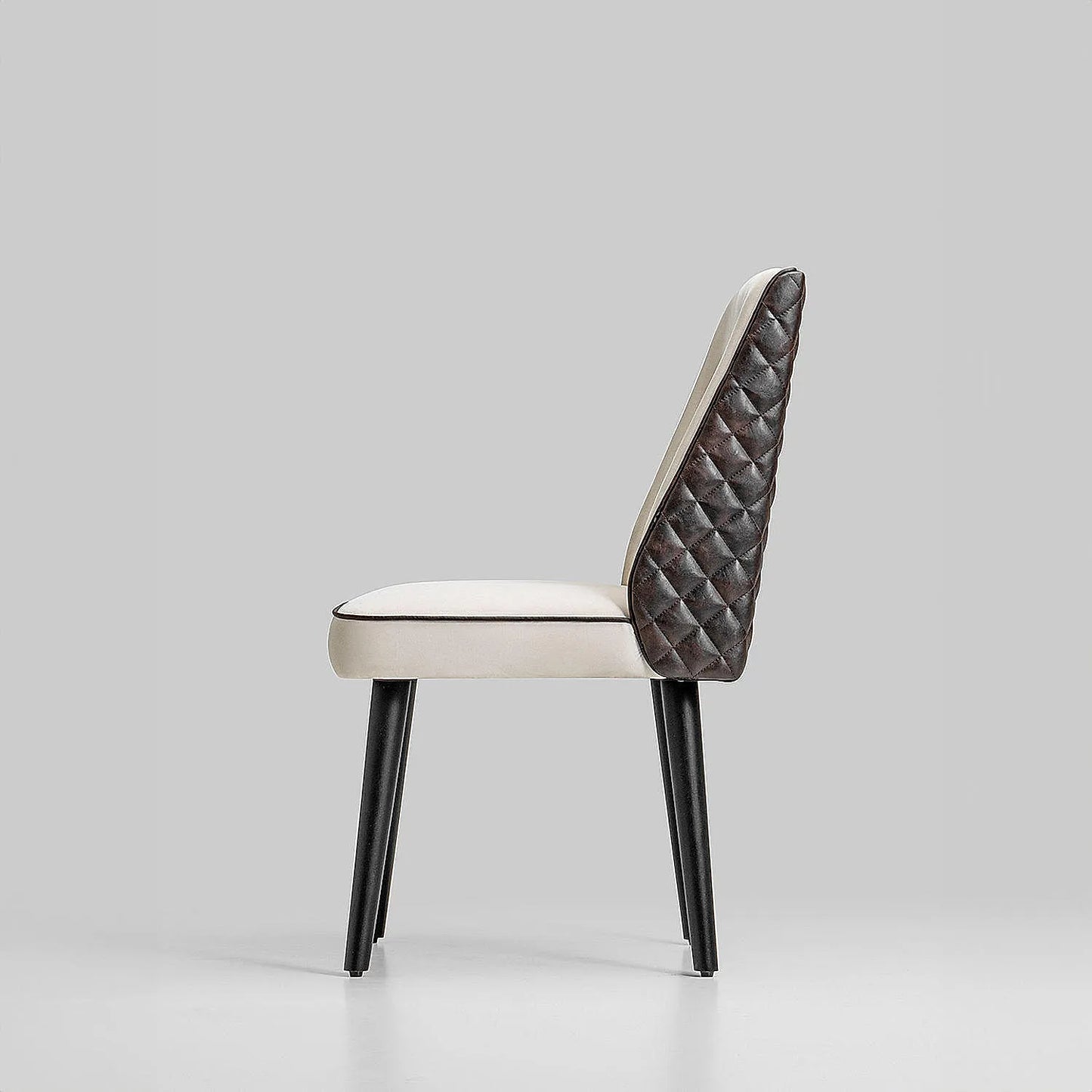 Alan Wooden Accent Chair (Velvet, Beige)