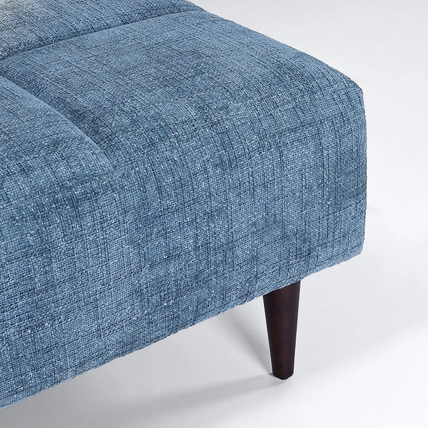 Audrey Wooden L Shape Sofa in Blue Color