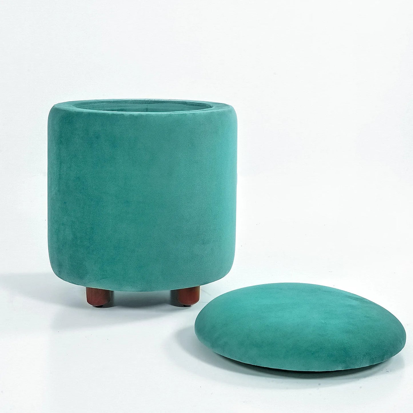 Luxor Storage Ottoman in Sea Green Color