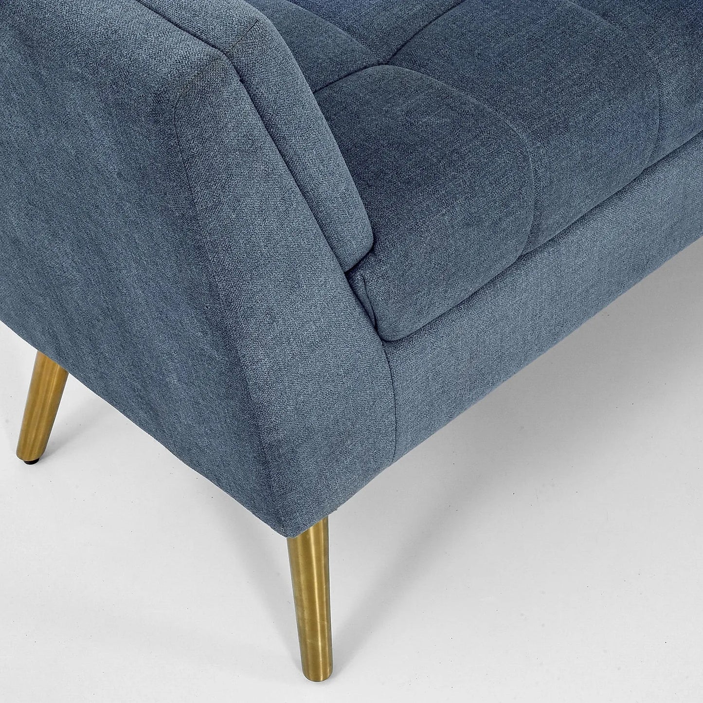 Zibo Bench With Metal legs (Velvet, Blue)