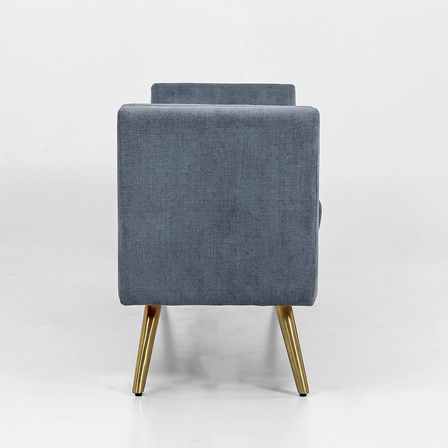 Zibo Bench With Metal legs (Velvet, Blue)