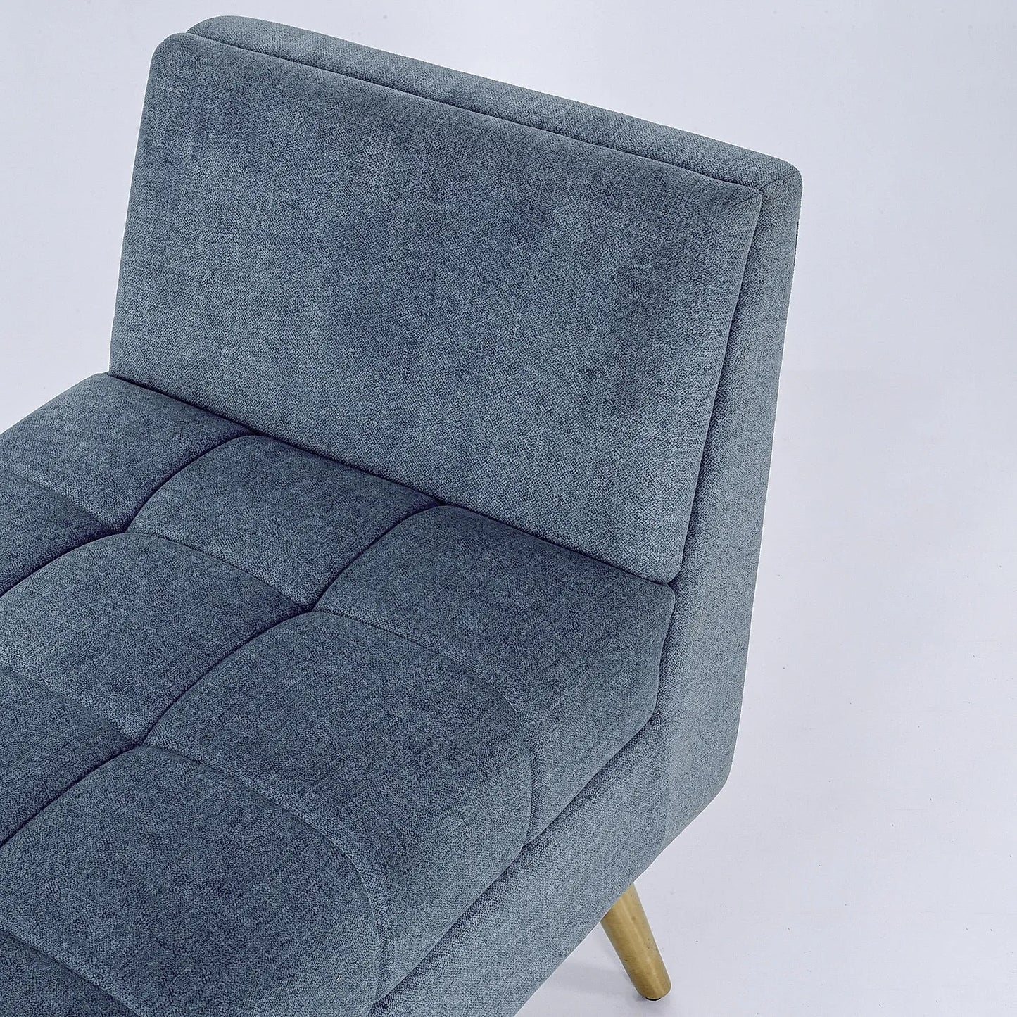 Zibo Bench With Metal legs (Velvet, Blue)