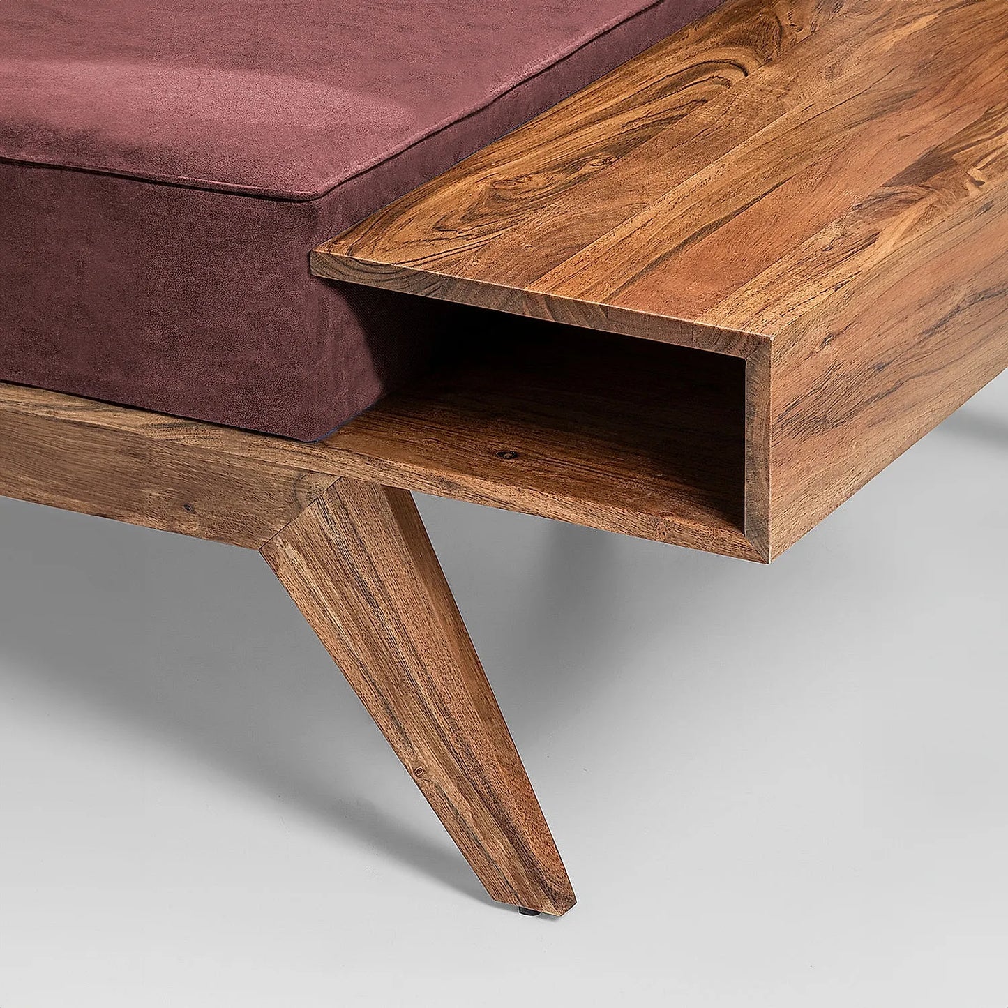 Berlin 2 Seater Wooden Sofa (Velvet, Mauve)