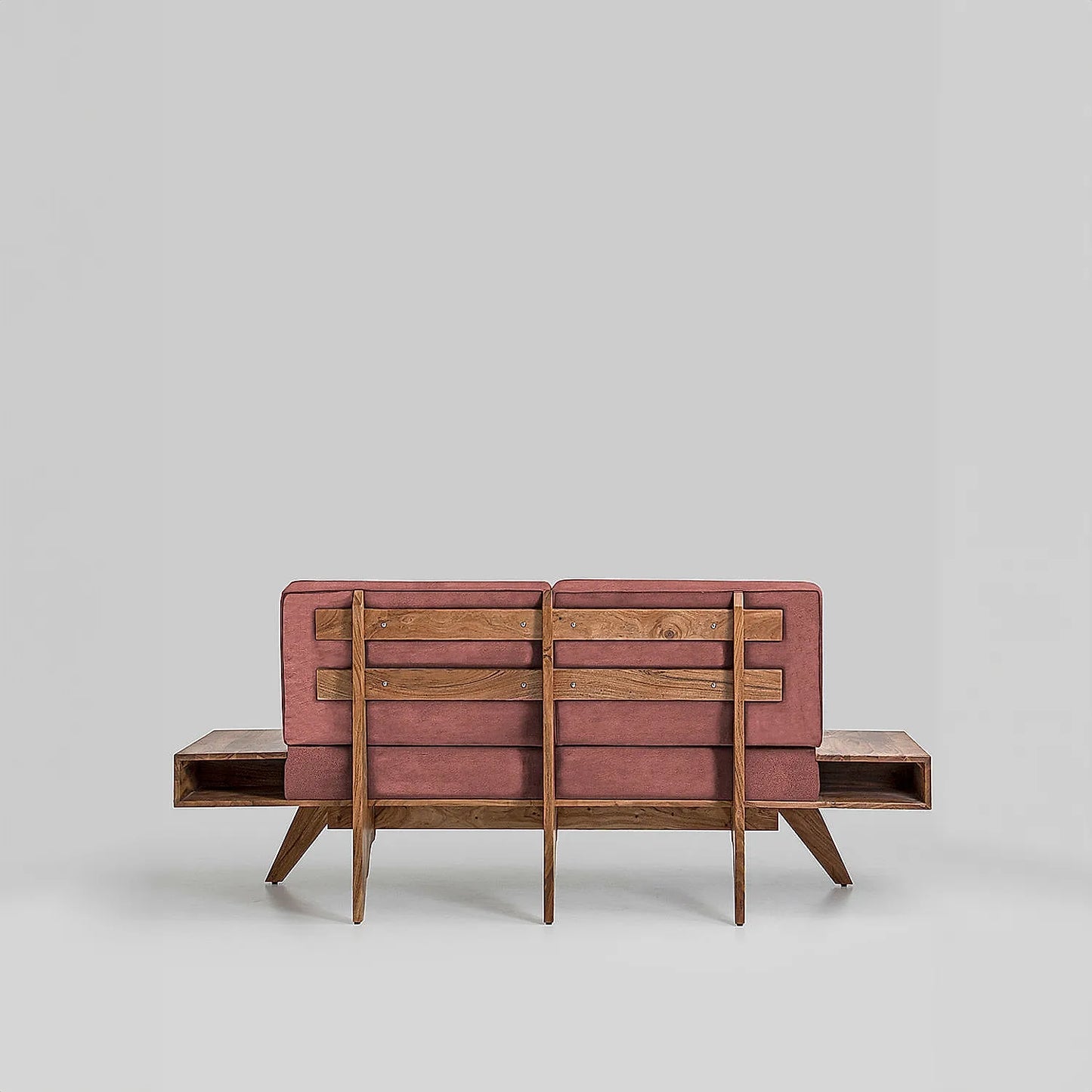 Berlin 2 Seater Wooden Sofa (Velvet, Mauve)