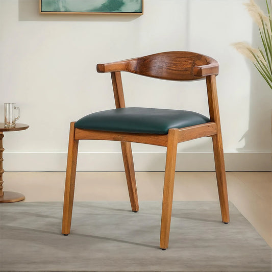Elbow Wooden Accent Chair in Honey Finish