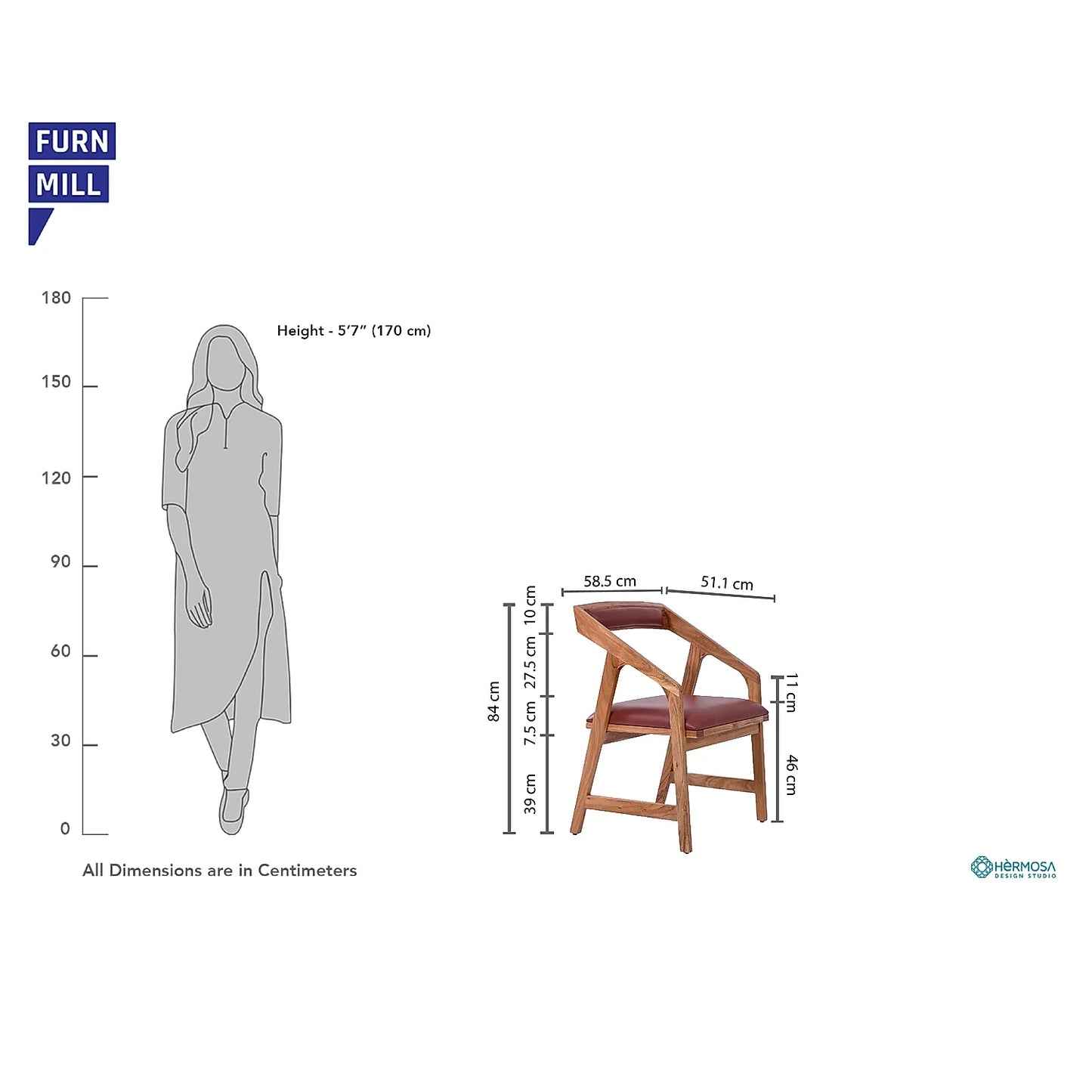 Suzi Wooden Accent chair - Natural Finish