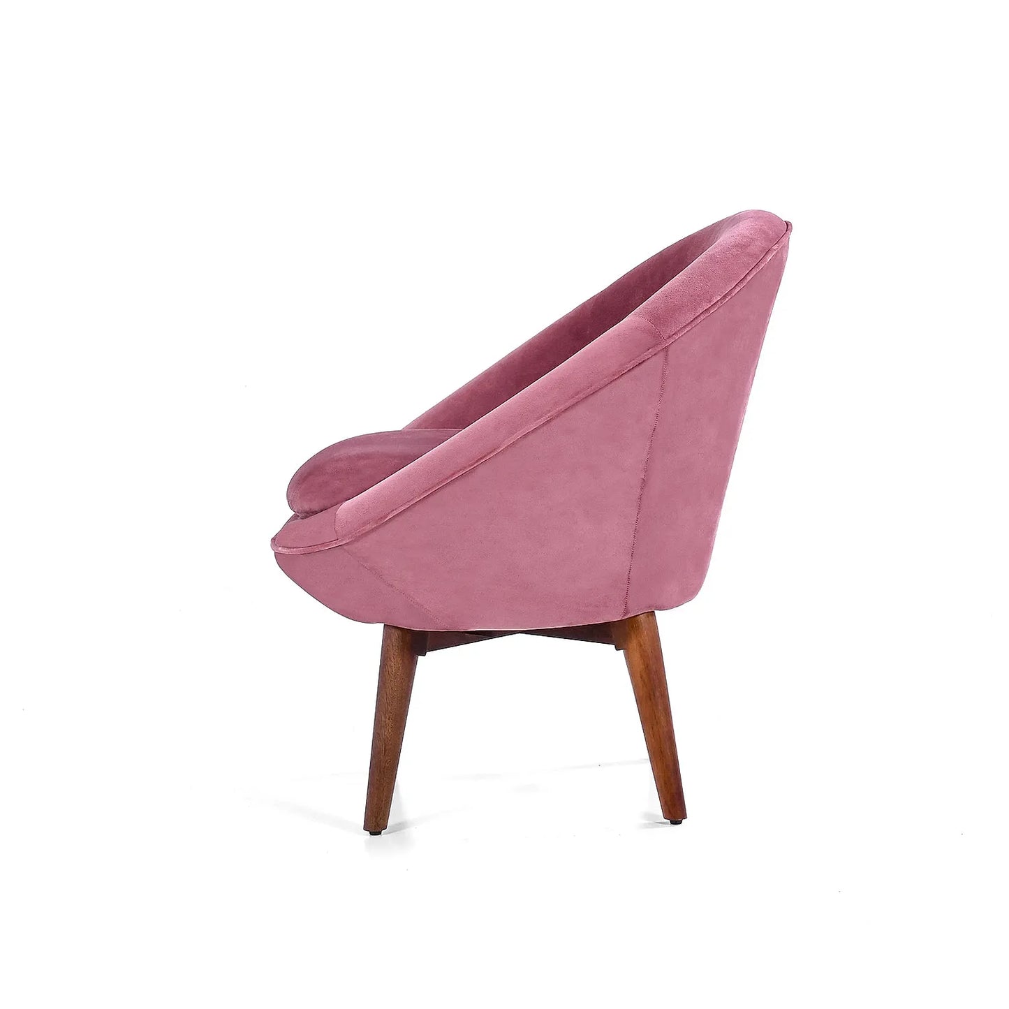 Hola Wooden Accent Chair in Mauve Color