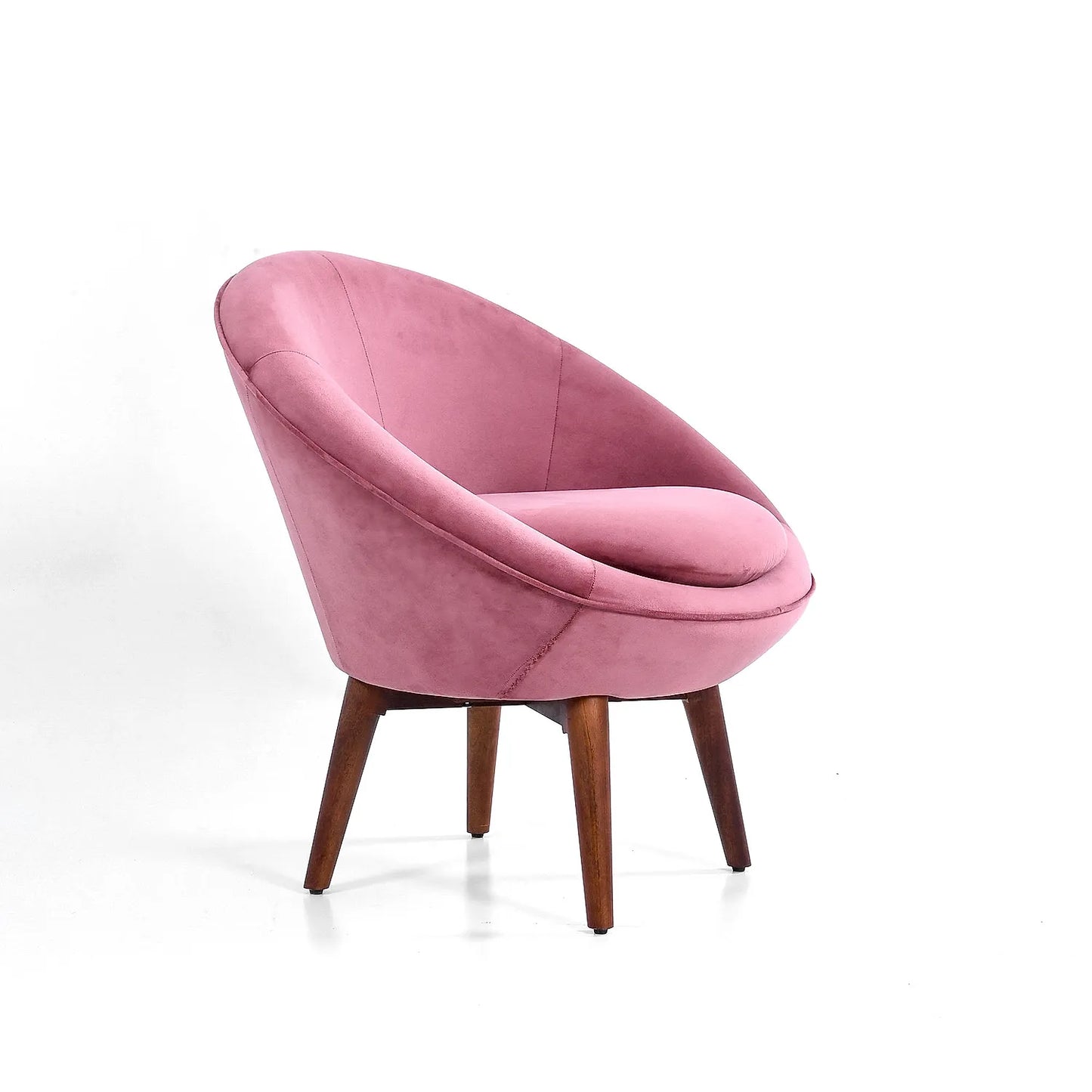 Hola Wooden Accent Chair in Mauve Color