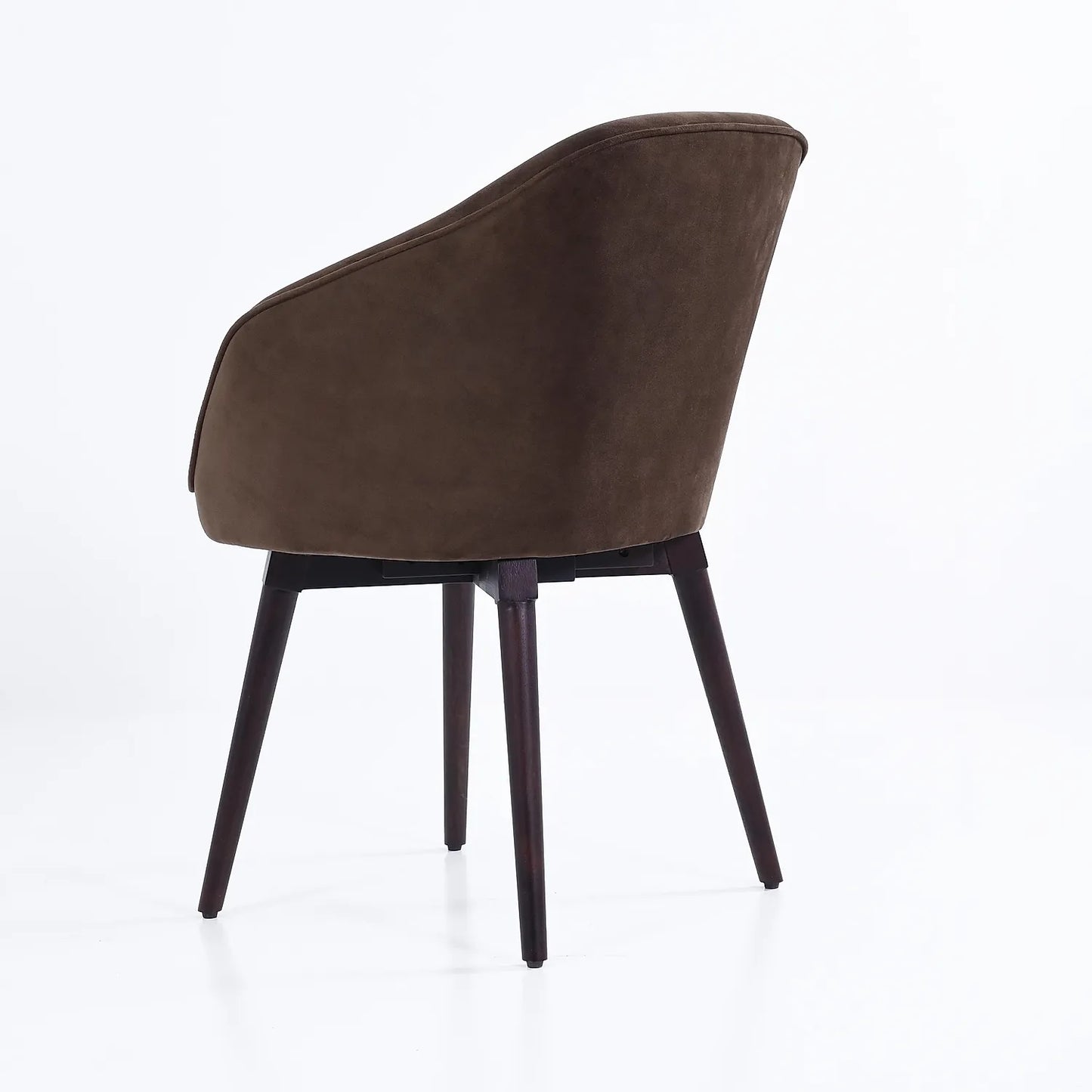 Virgo Wooden Accent Chair (Ebony Finish, Velvet Fabric)