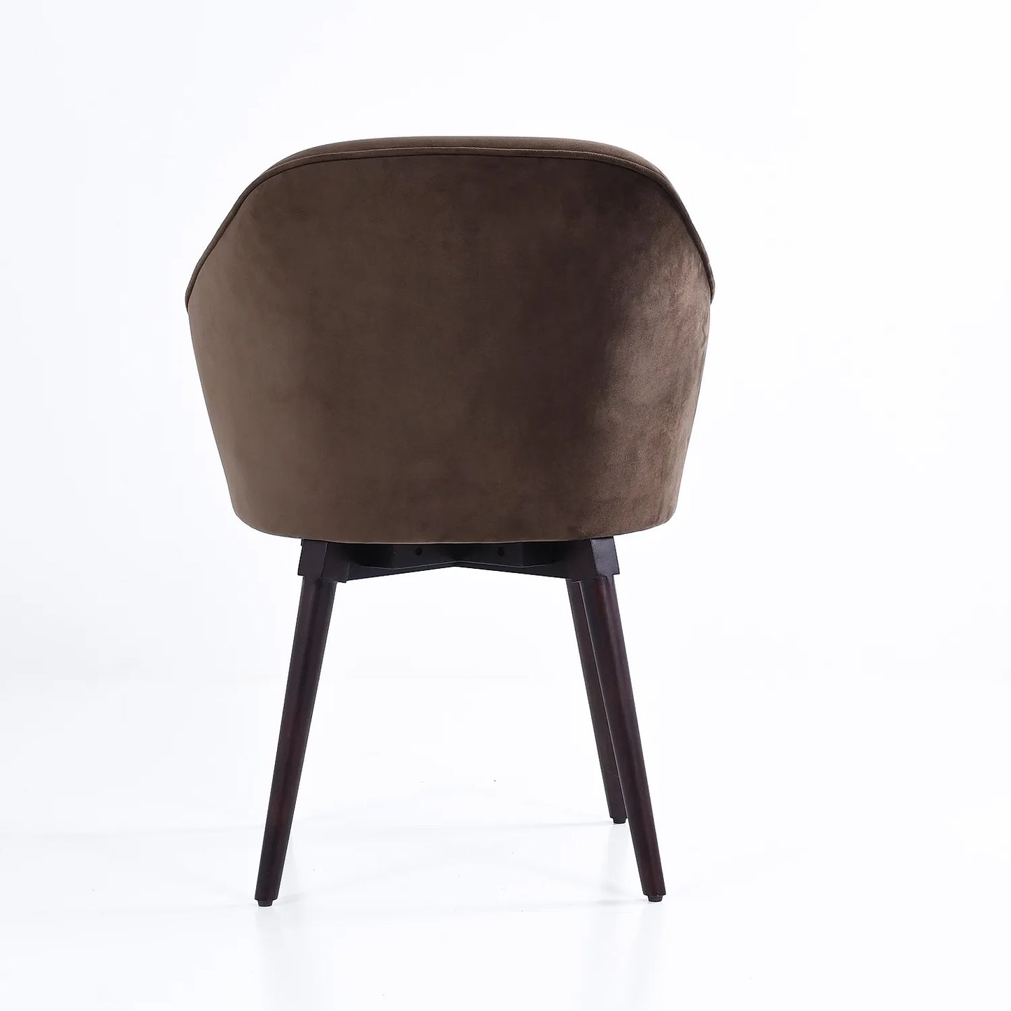 Virgo Wooden Accent Chair (Ebony Finish, Velvet Fabric)