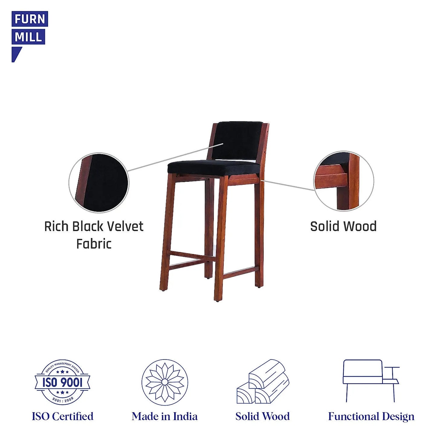 Alex Wooden Bar Chair