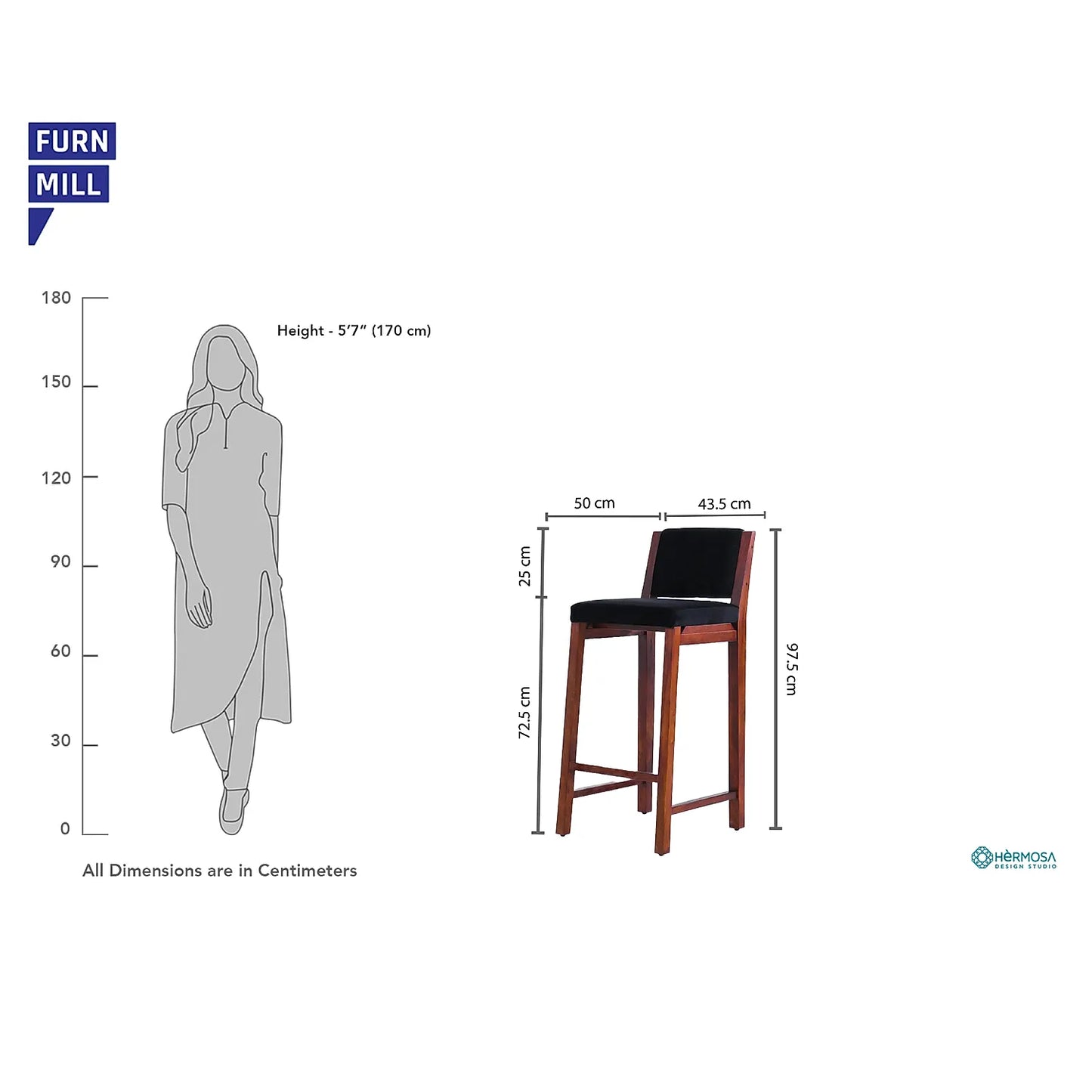 Alex Wooden Bar Chair