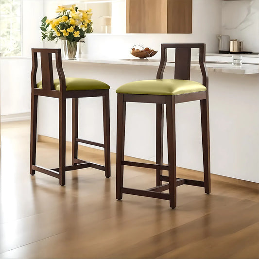 Trump Wooden Bar Chair (Dark Walnut)