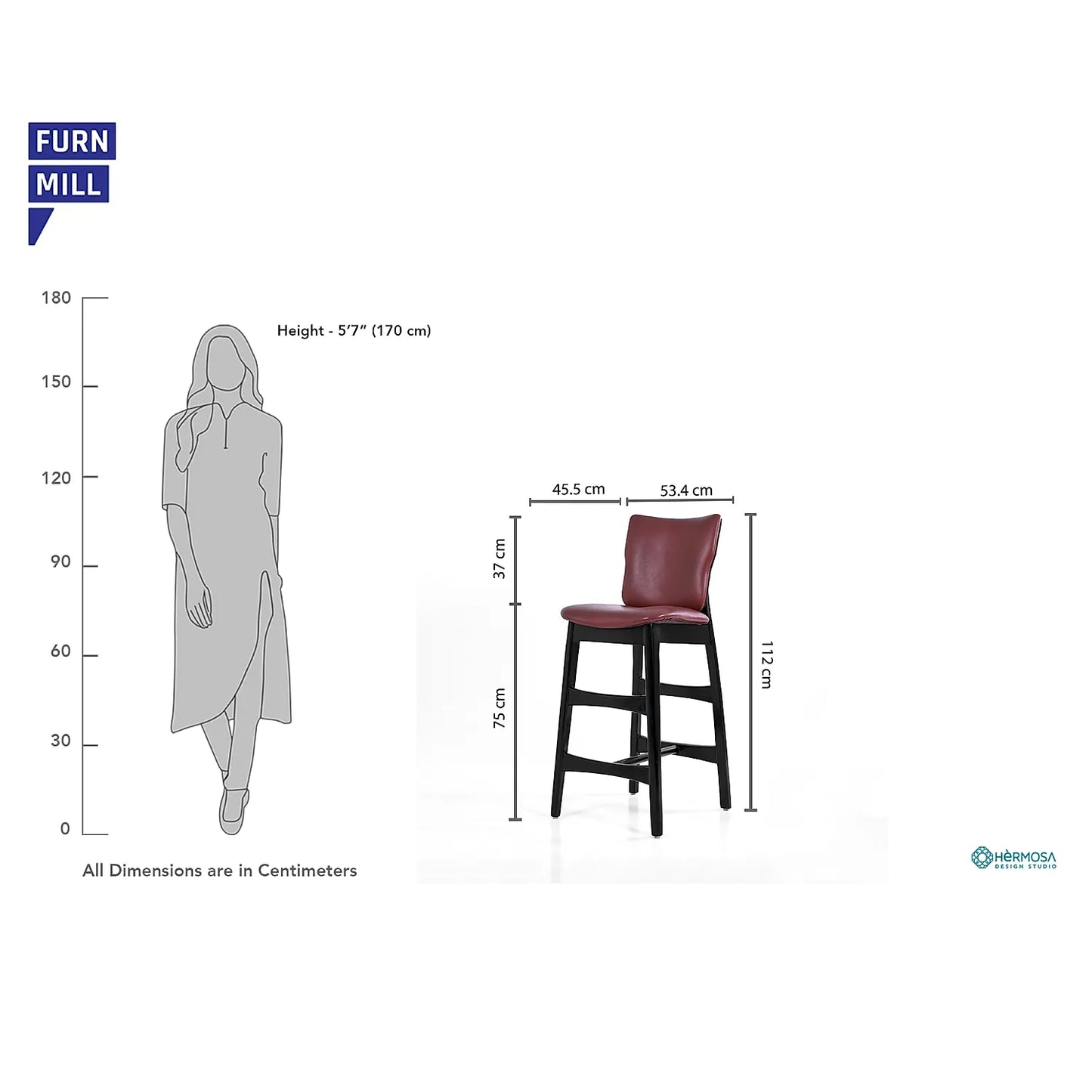 Henz Wooden Bar Chair