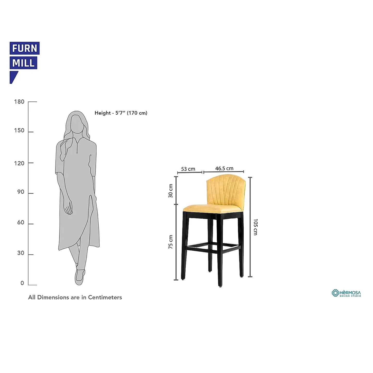 Zag Wooden Bar Chair