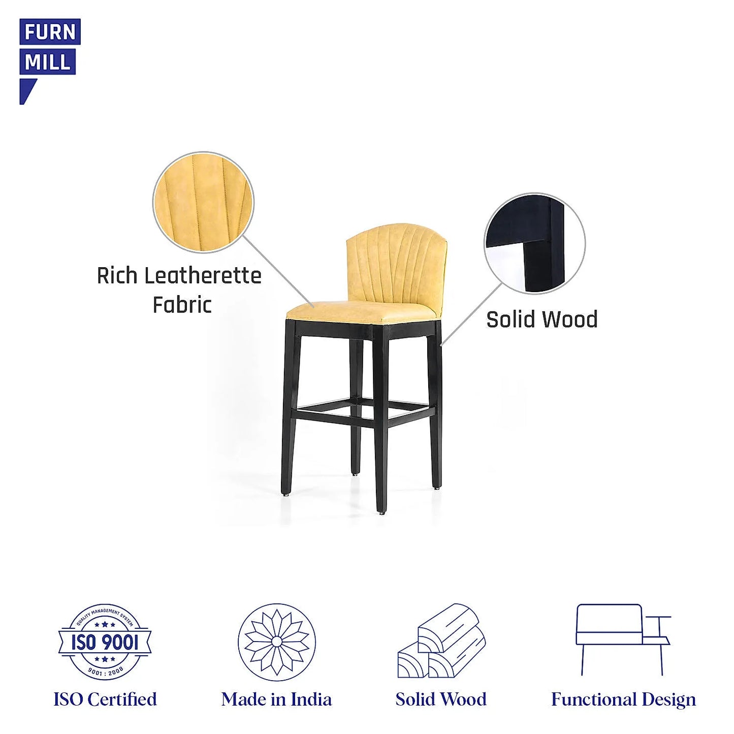 Zag Wooden Bar Chair