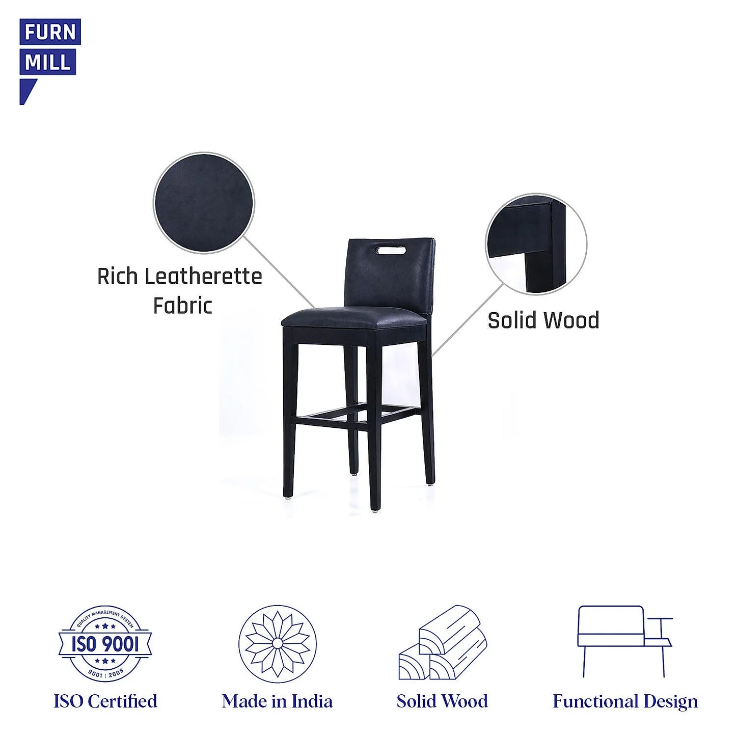 Milan Wooden Bar Chair