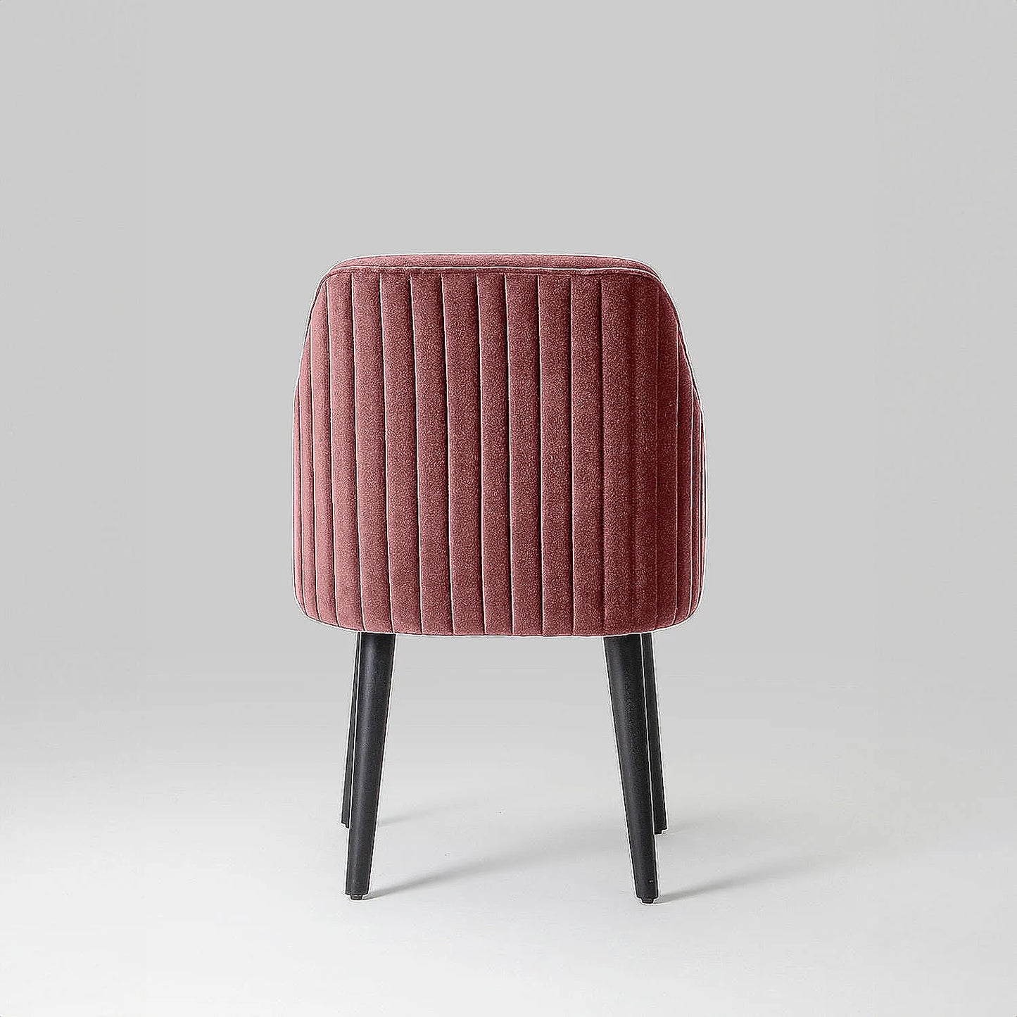 Hugo Wooden Accent Chair ( Mauve Velvet Fabric, Ebony Finish )