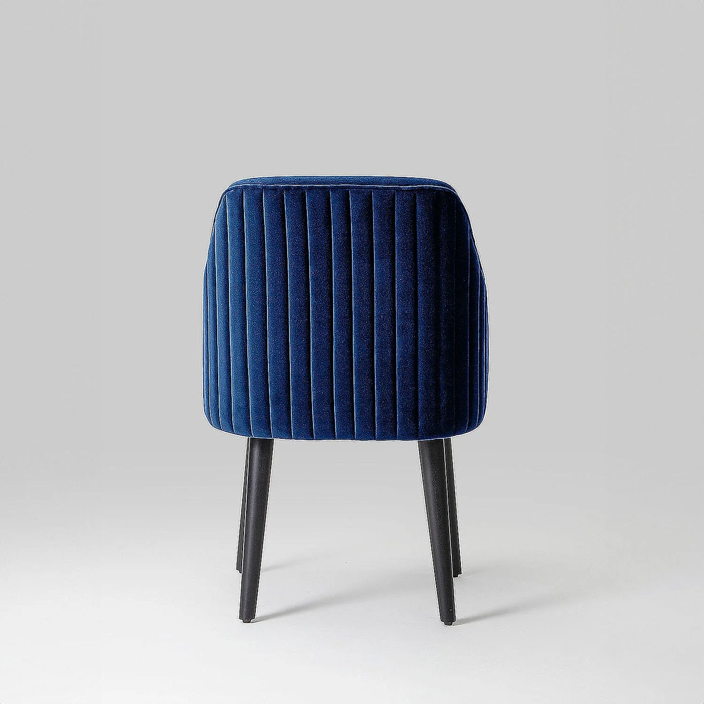 Hugo Wooden Accent Chair ( Blue Velvet Fabric, Ebony Finish )