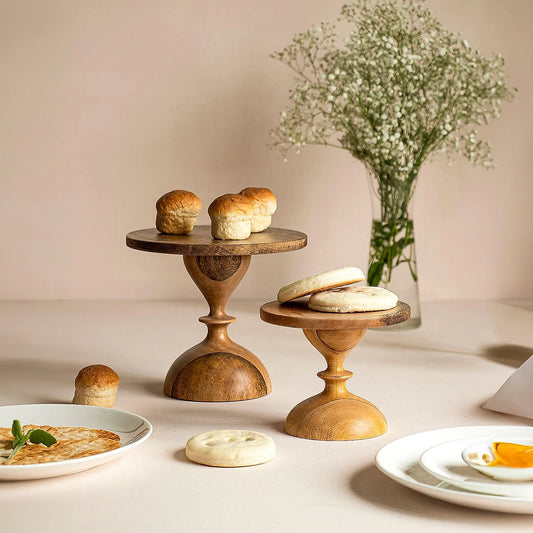Basal Wooden Cake Stand (Natural Finish)