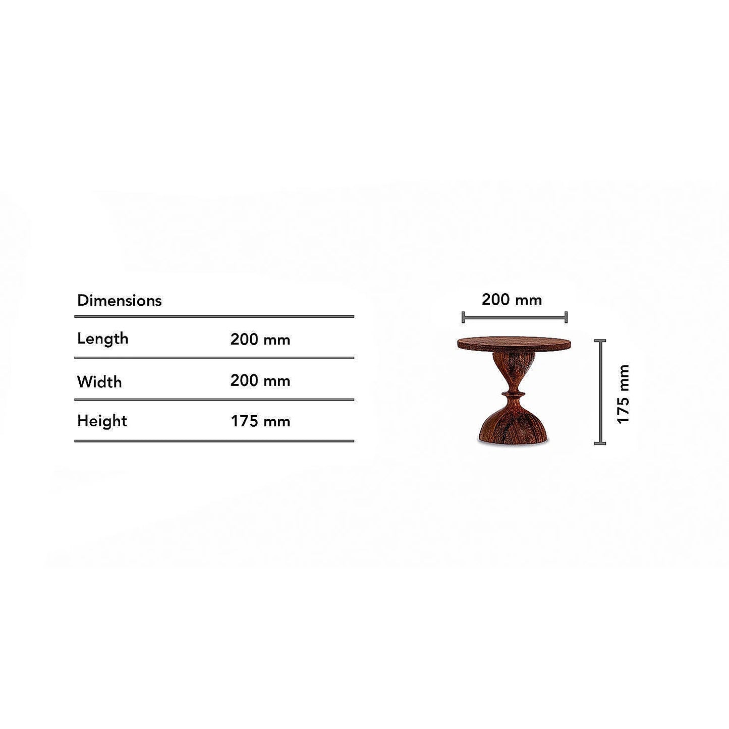Basal Wooden Cake Stand (Teak Finish)