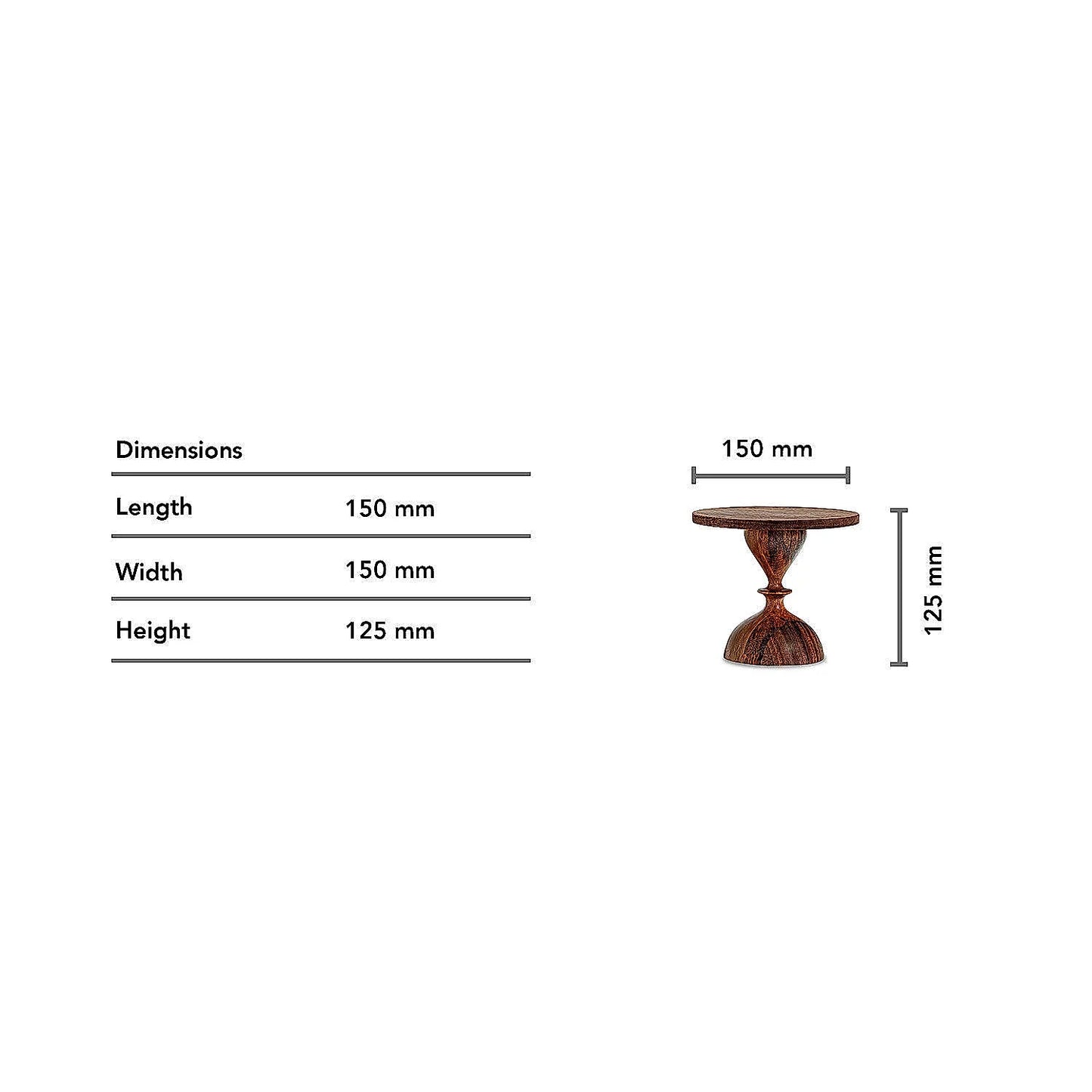 Basal Wooden Cake Stand (Mini) in Teak Finish