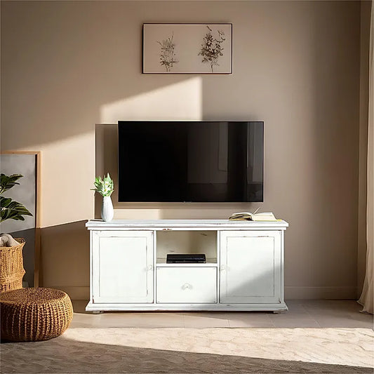 London Wooden TV Unit White