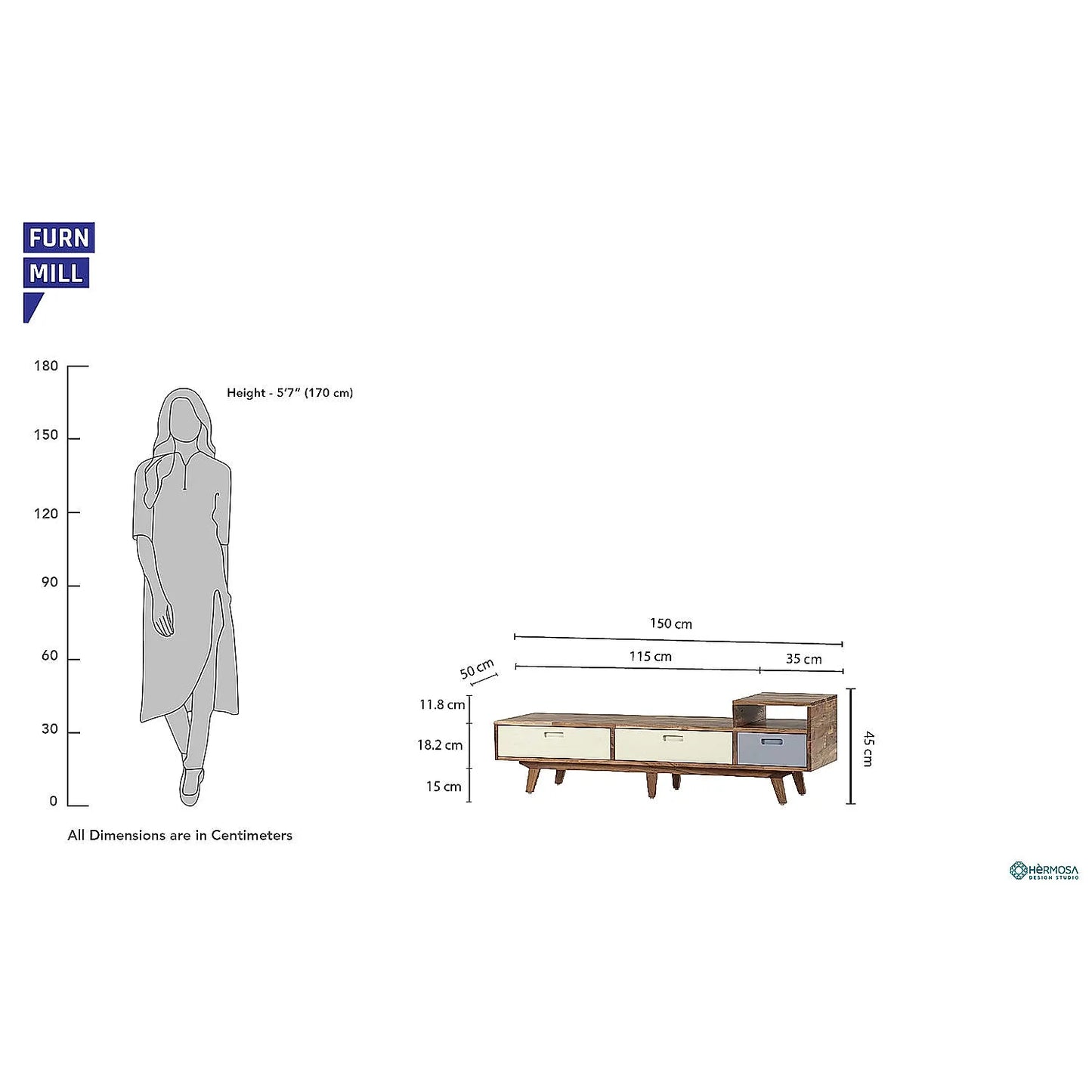 Chicago Wooden TV Unit in Natural Finish