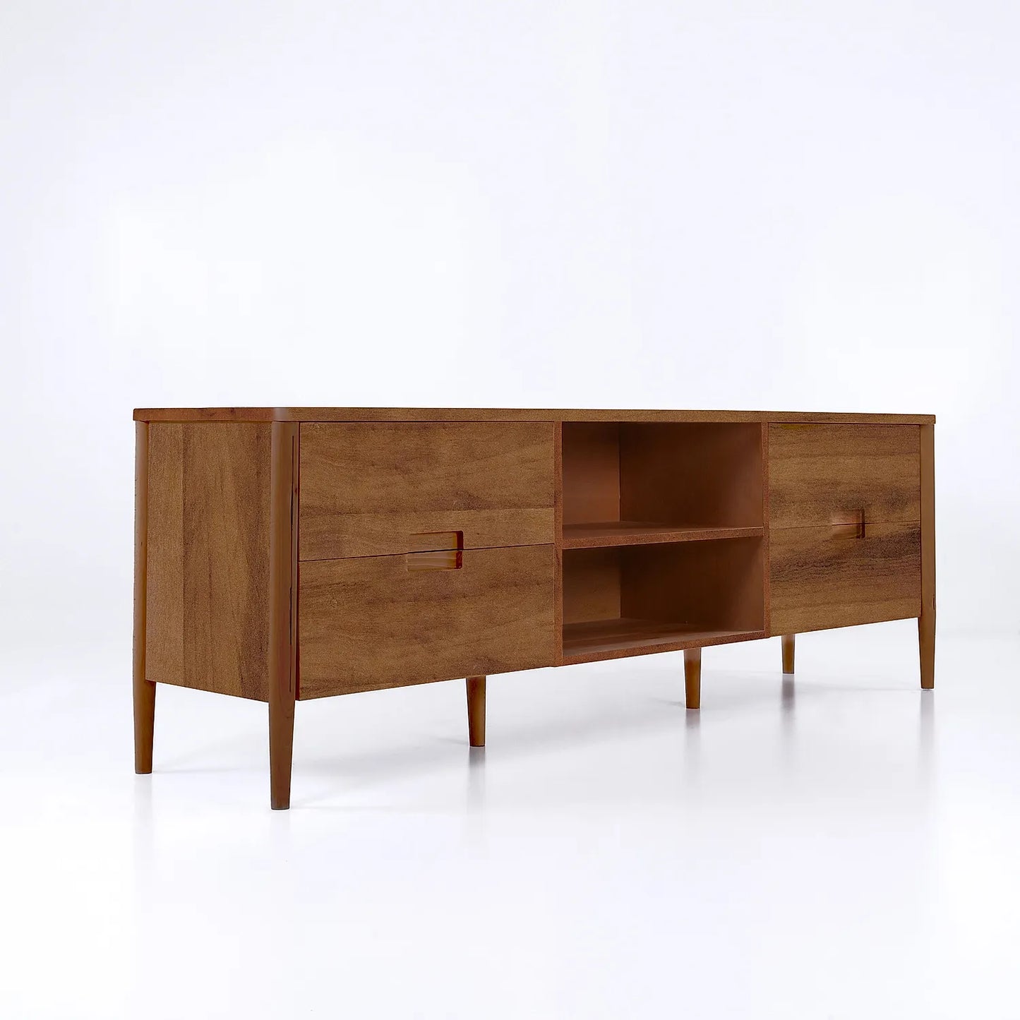 Hutch Wooden TV Unit (Natural Finish)