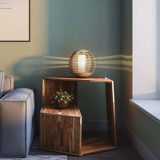 Hexagon Wooden End Table